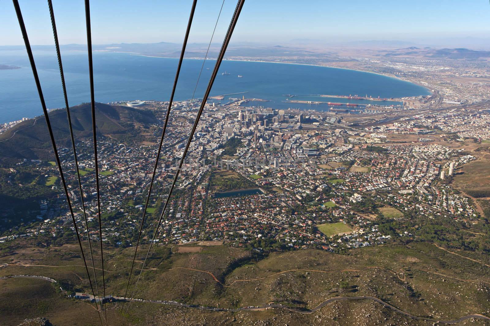 Cape Town seen from Table Mountain cable car by johanelzenga
