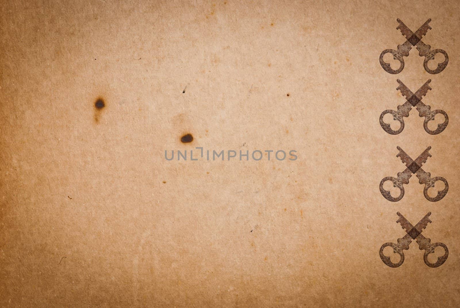 Rusty keys on old paper background by sasilsolutions