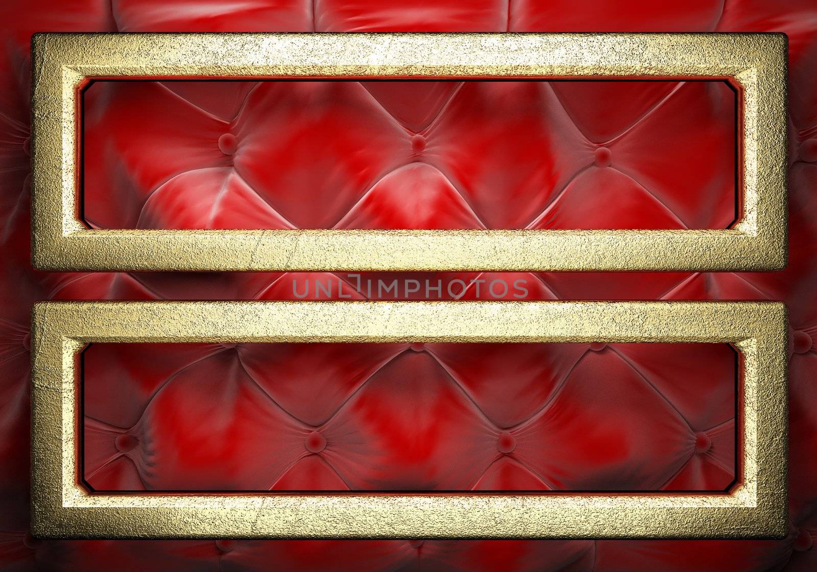 gold on red fabric background