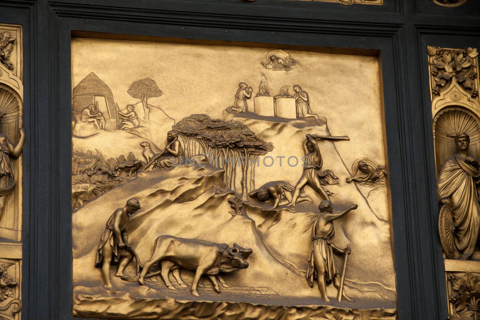 Florence - Baptistery , Panel of the Door of Paradise - Cain and Abel