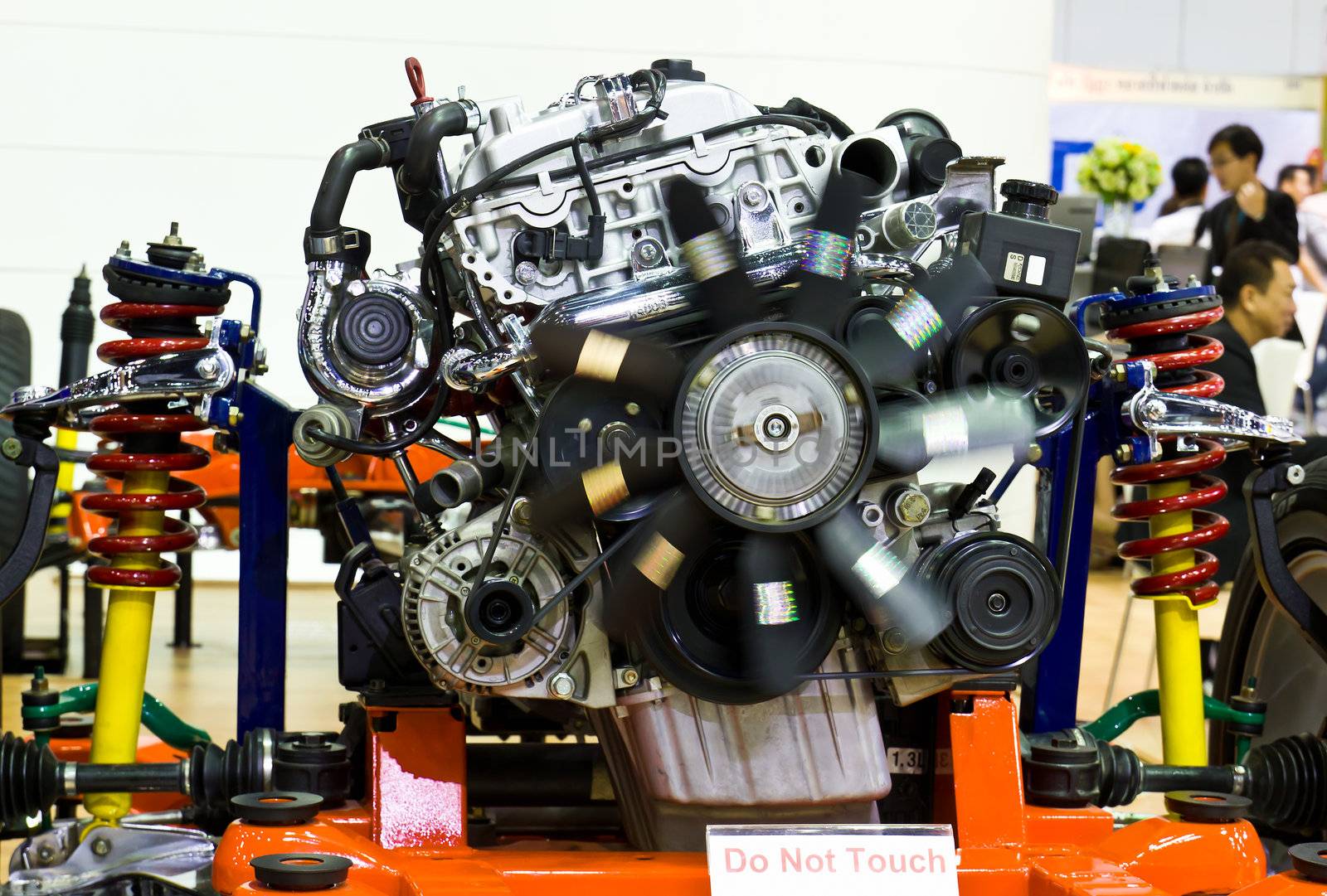 NONTHABURI,THAILAND - DECEMBER 3,2011:Car frame and Engine on Display at Thailand International Motor Expo 2011 ,December 3 in Nonthaburi, Thailand