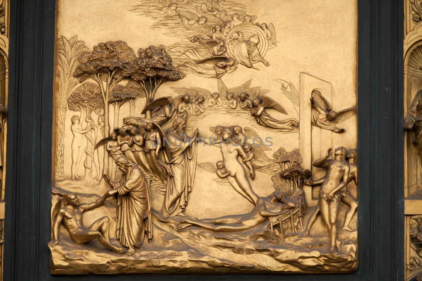 Florence - Baptistery , Panel of the Door of Paradise - Adam and Eve