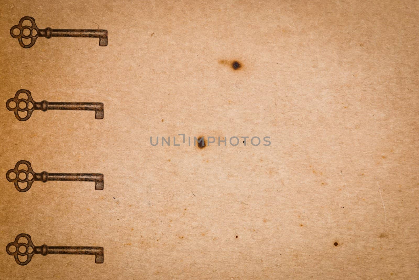 Rusty keys on old paper background by sasilsolutions