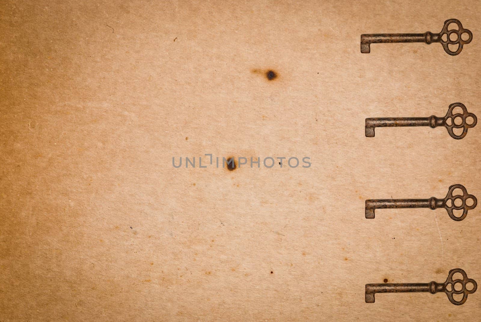 Rusty keys on old paper background by sasilsolutions