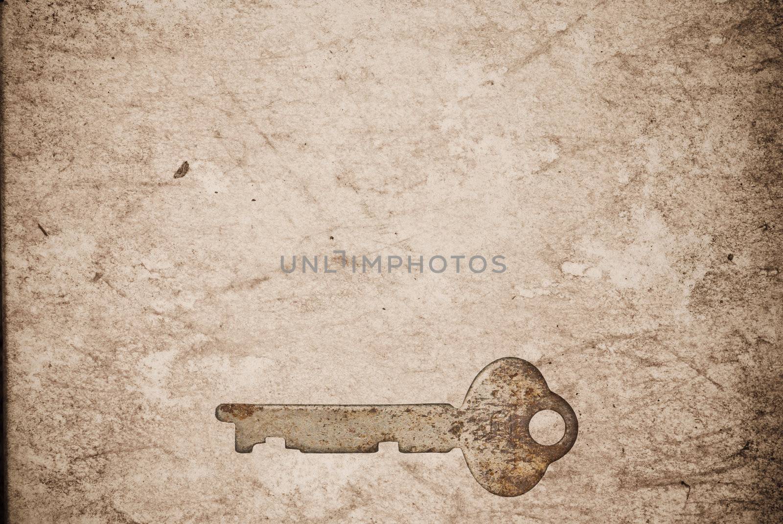 Rusty keys on old paper background by sasilsolutions