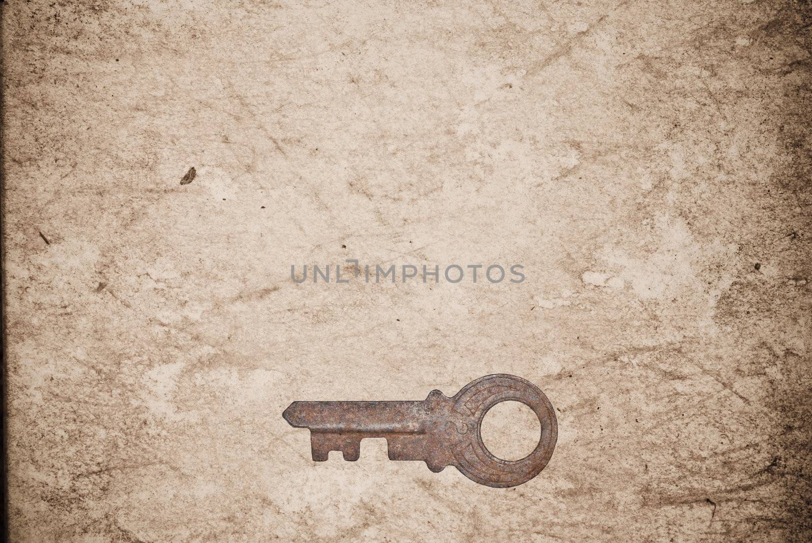 Rusty keys on old paper background by sasilsolutions