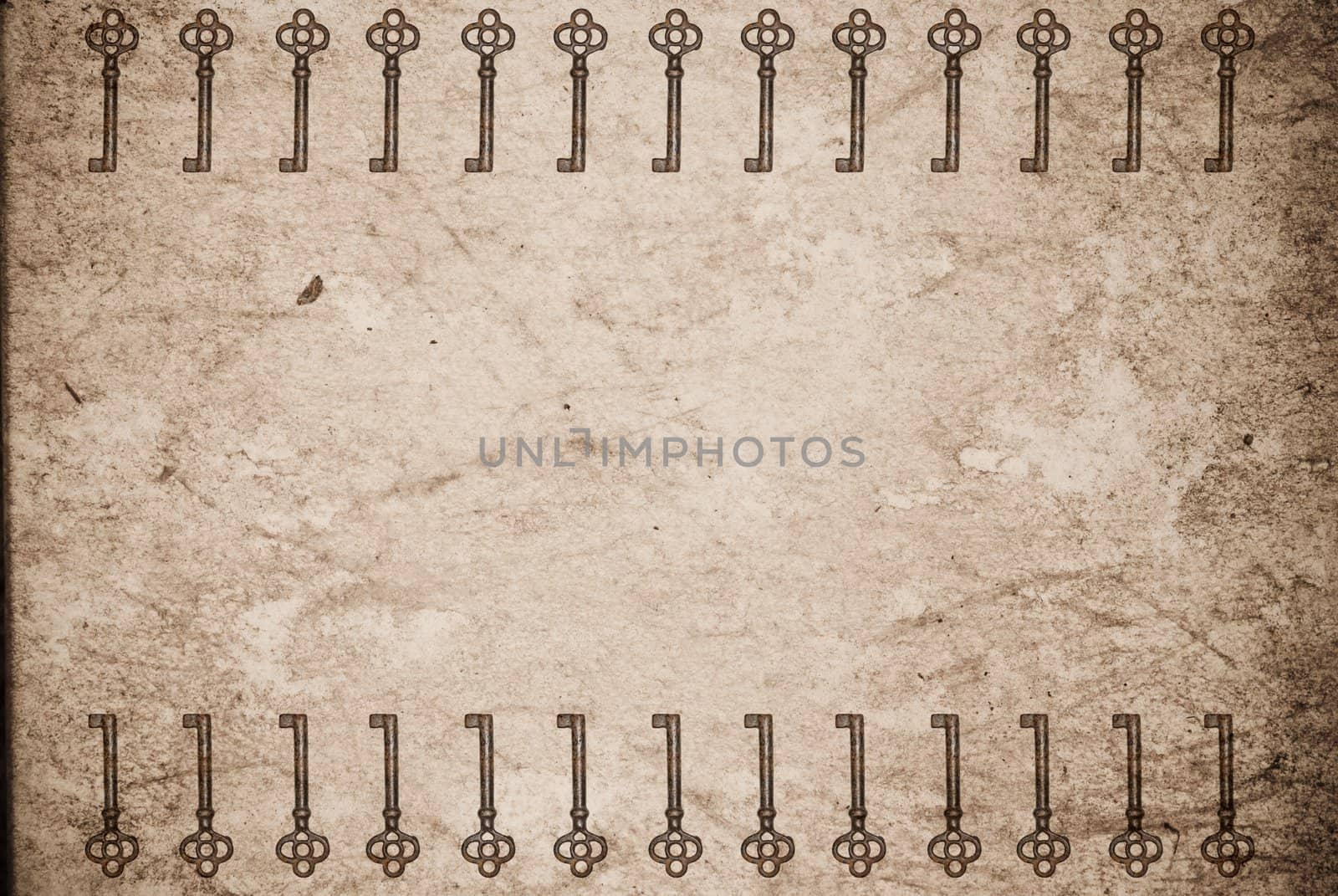 Rusty keys on old paper background by sasilsolutions