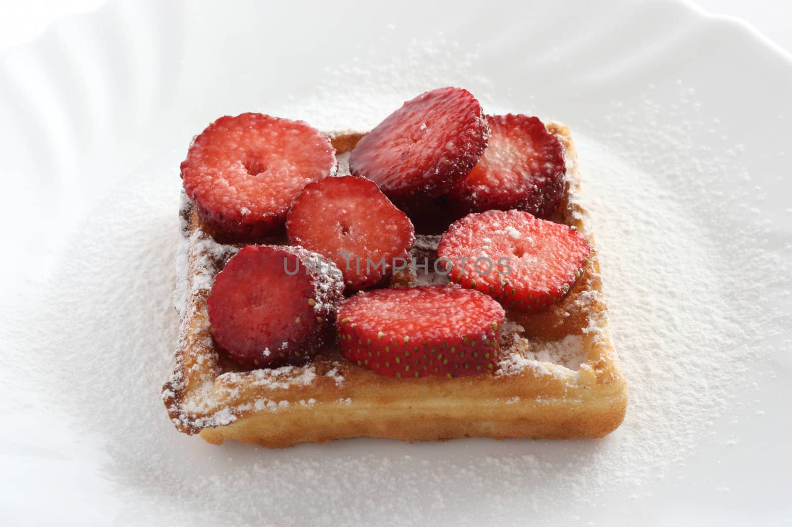 strawberry with waffles