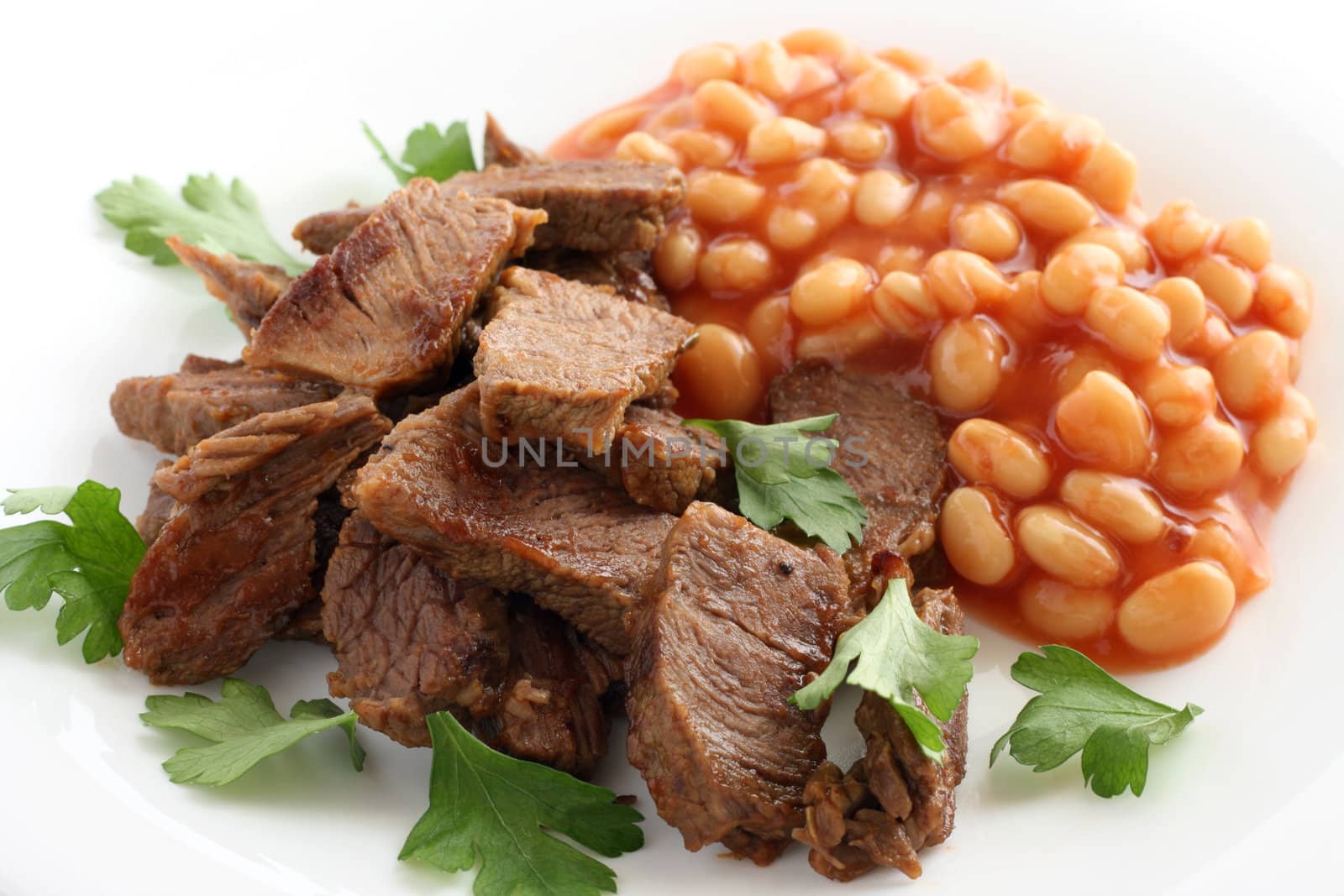 fried beef with beans