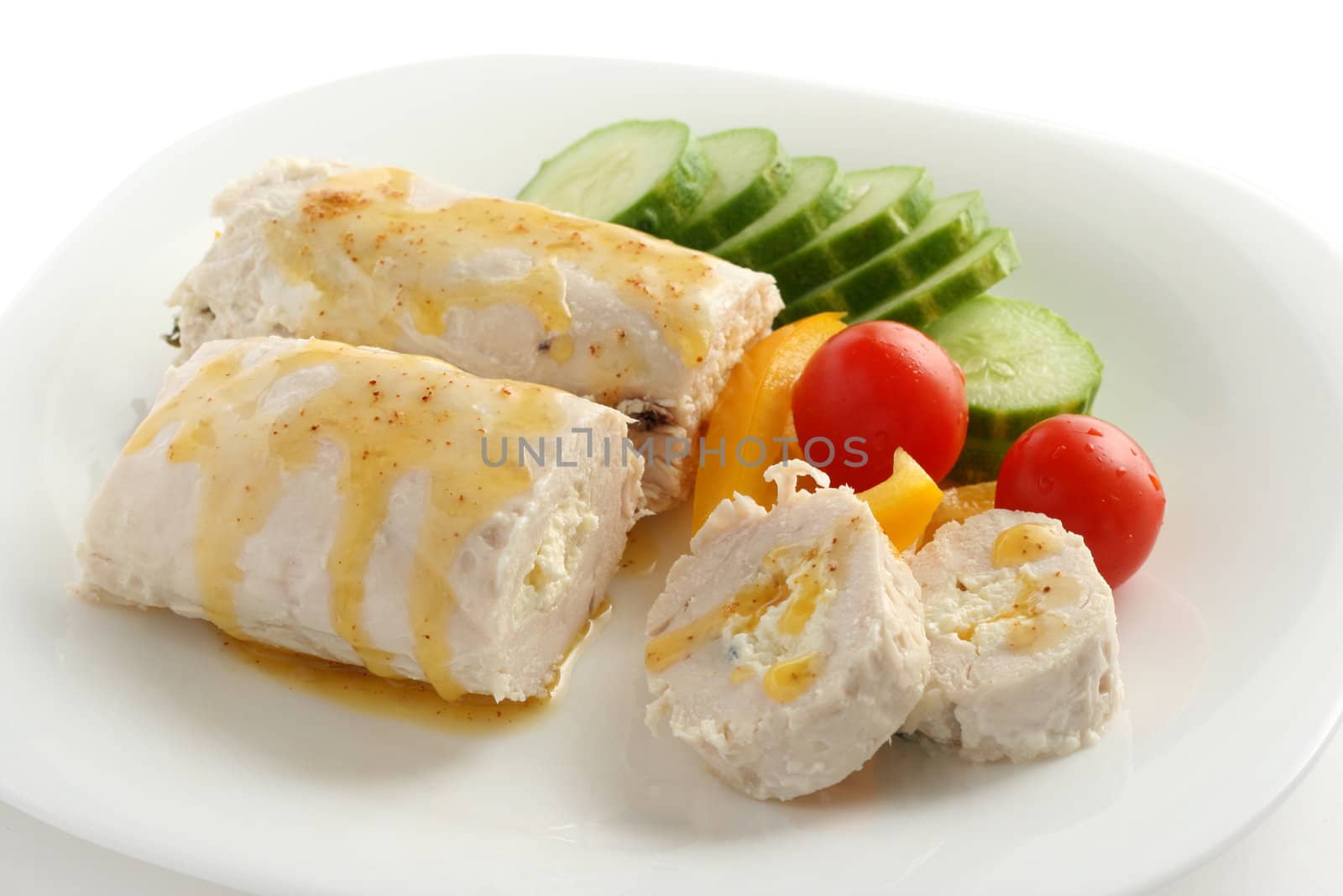 rolled chicken filled cottage cheese