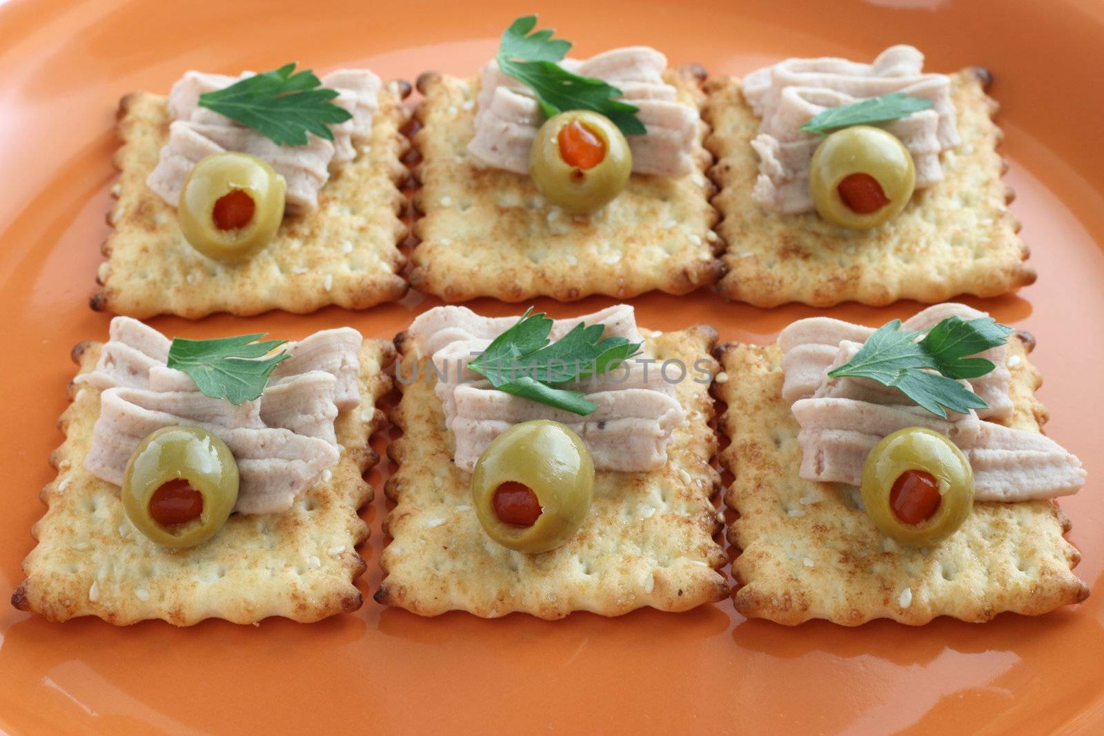 canape with turkey paste