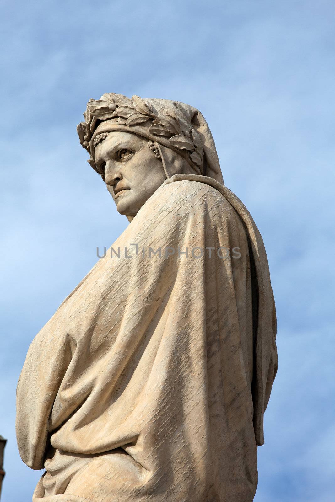The famous poet Dante Alighieri. Piazza Santa Croce in Florence, Italy