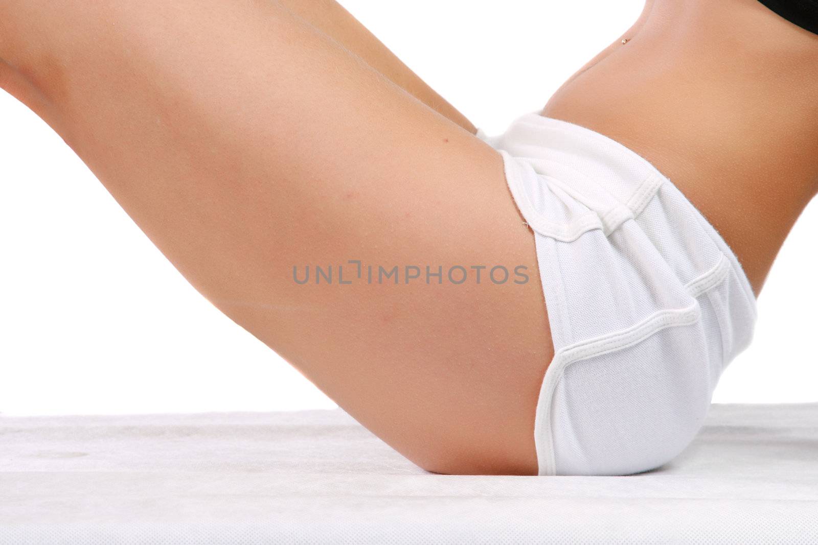 Healthy skin on legs and waists at the woman