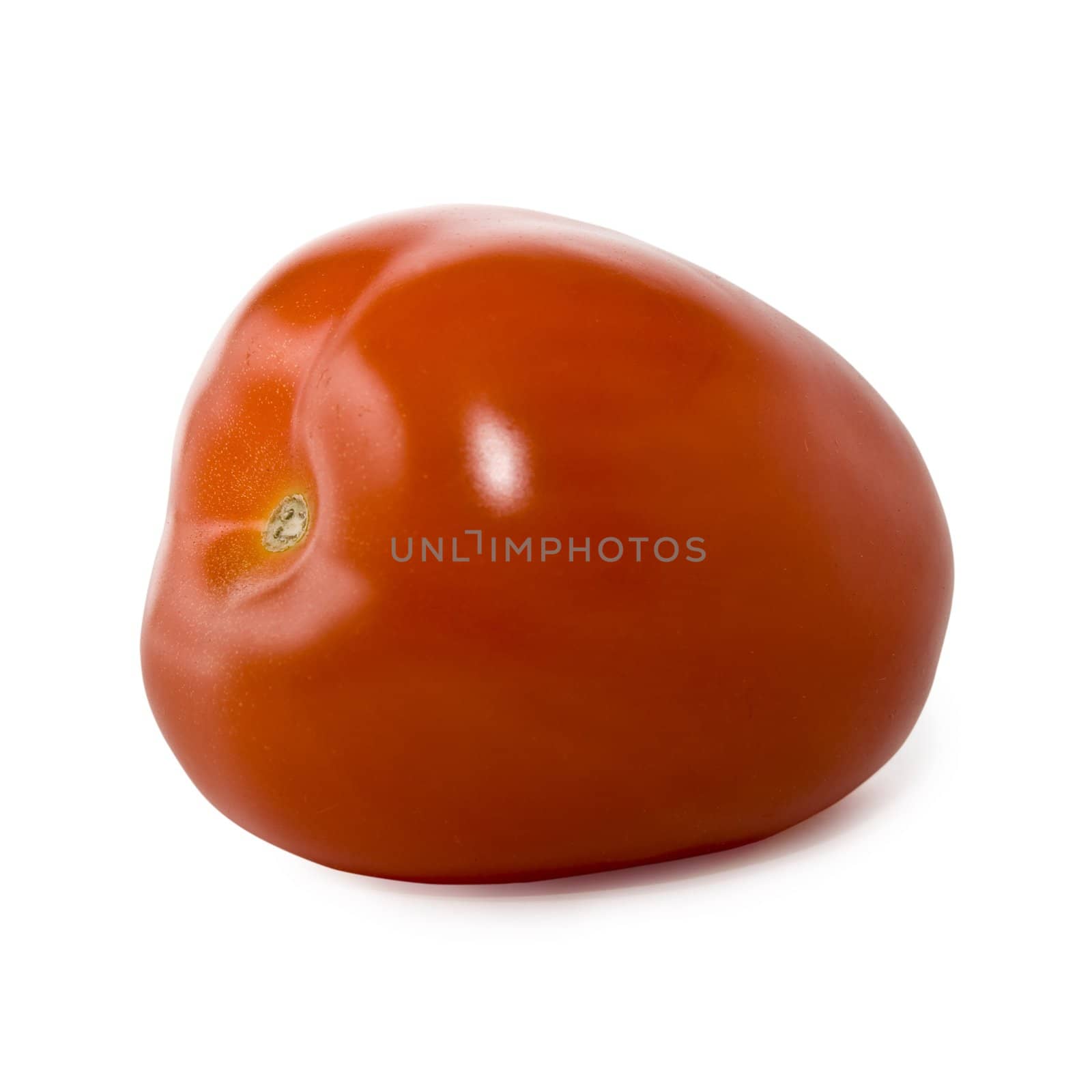 A red tomato isolated on white background