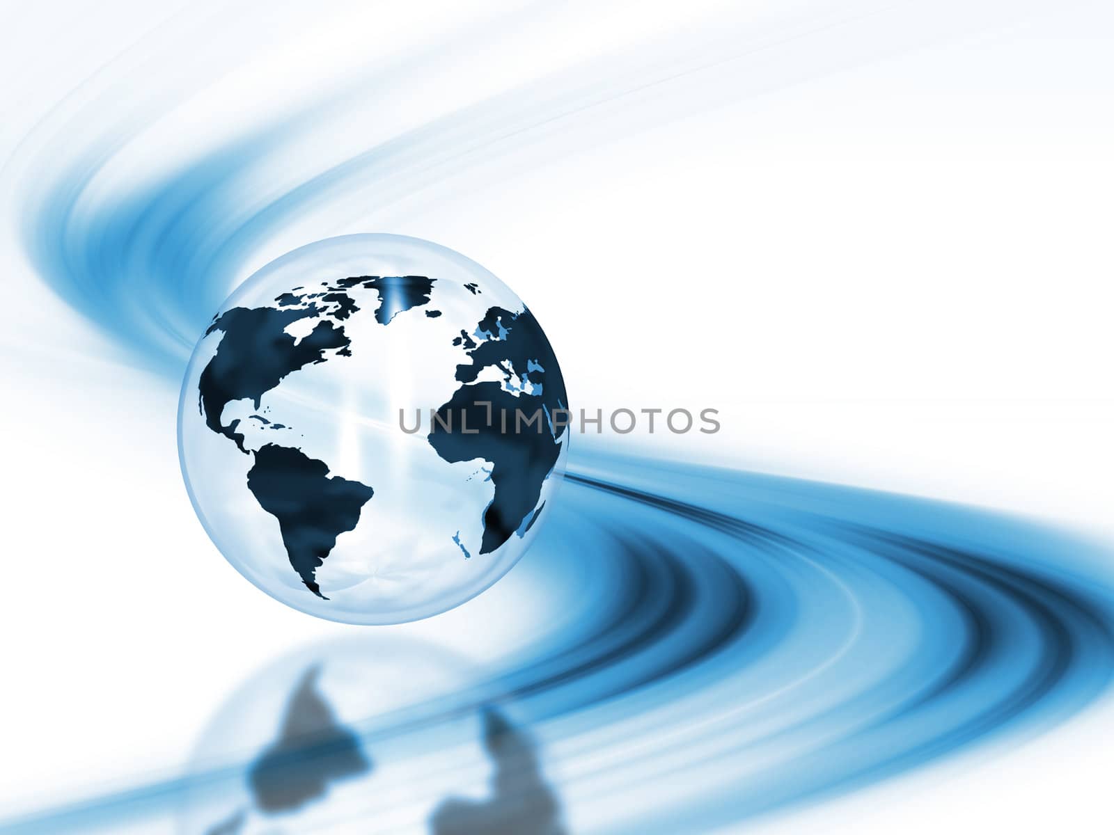 3D render of a globe on an abstract background