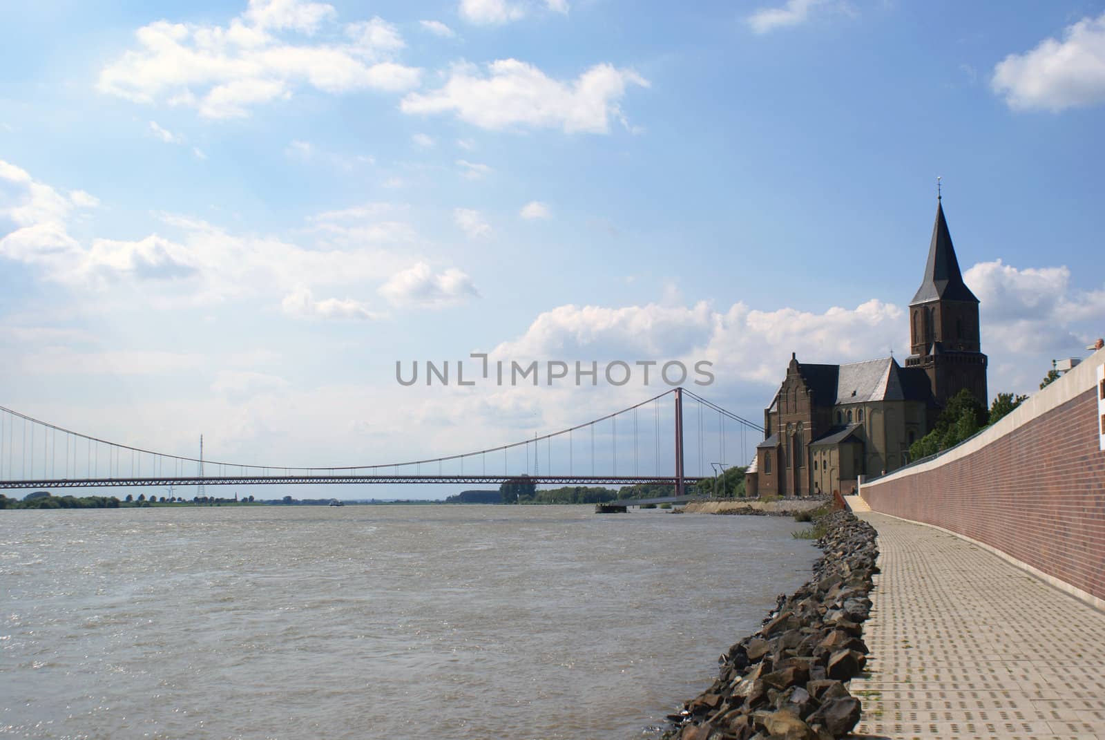 Church next to a river.