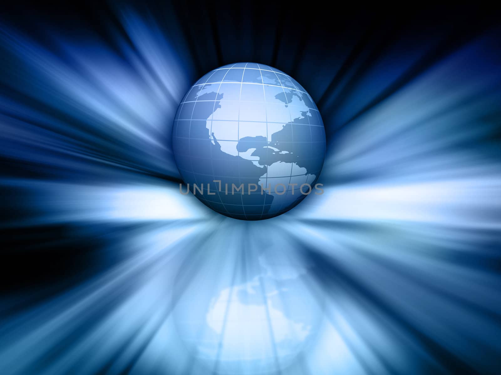 3D render of a globe on an abstract background