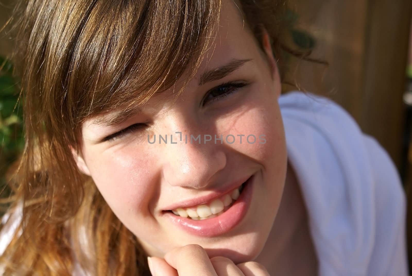 Portrait of a smiling teenager.