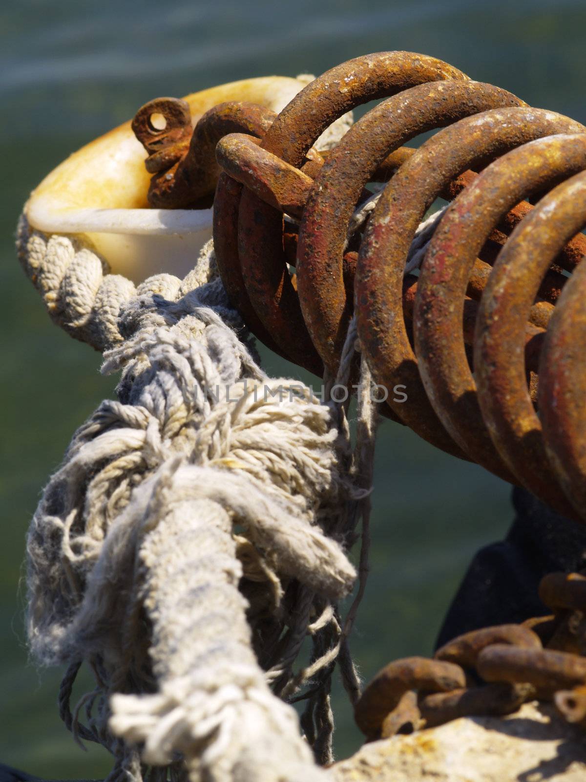 Detail photo from a fishing harbours landing place