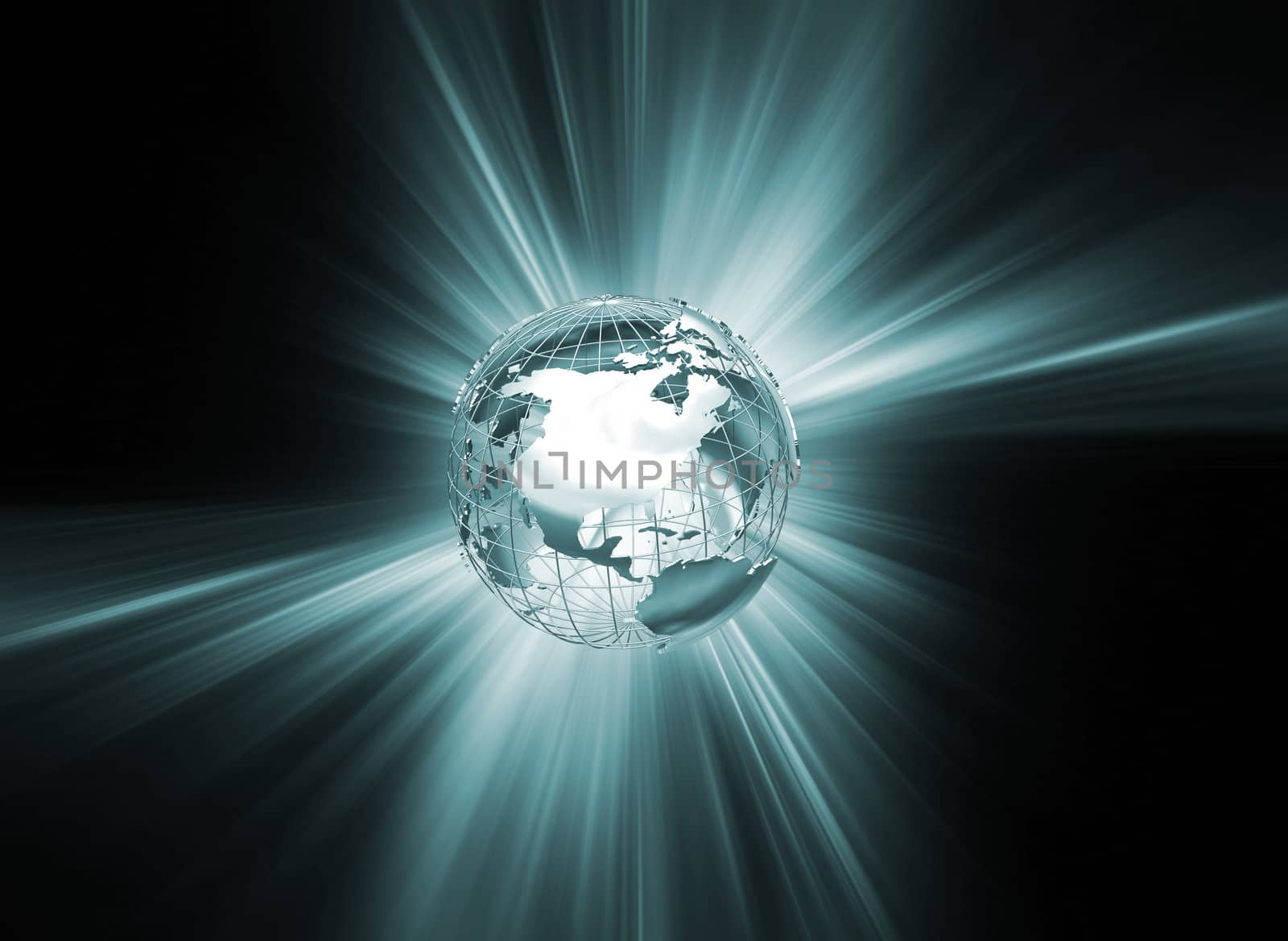 3D render of globe on abstract background