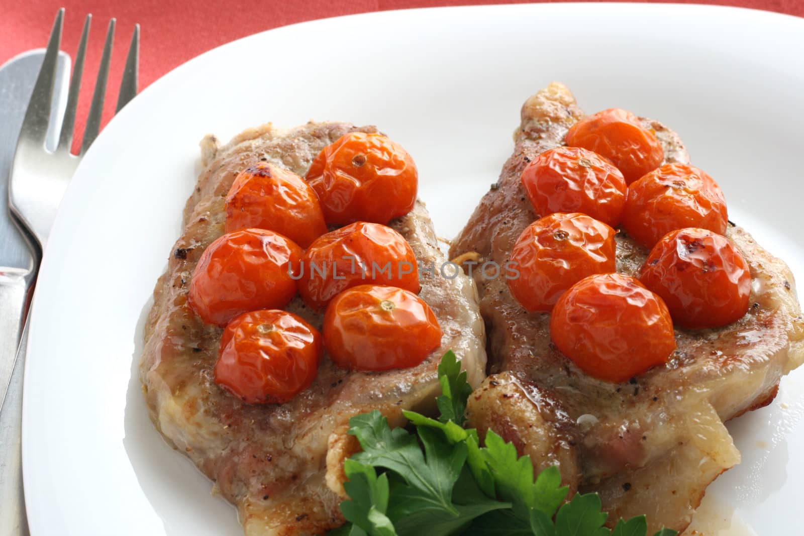 fried pork with tomato by nataliamylova