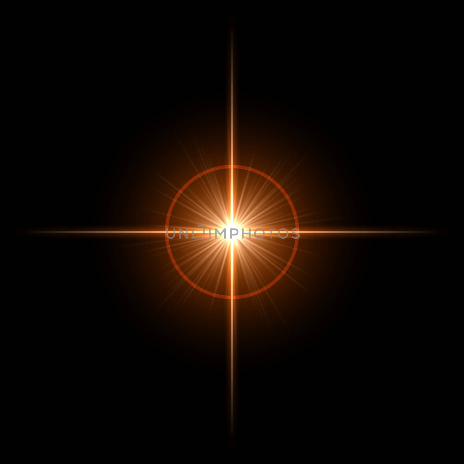 Abstract lens flare light over dark background