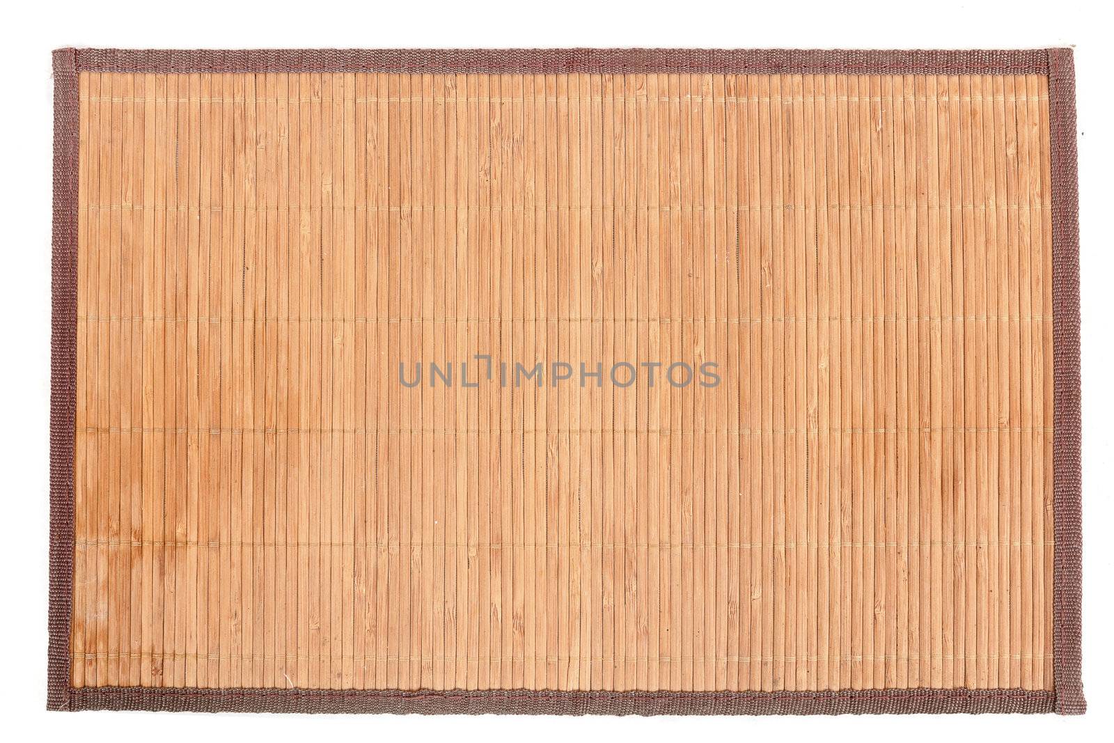wooden table setting background on white background