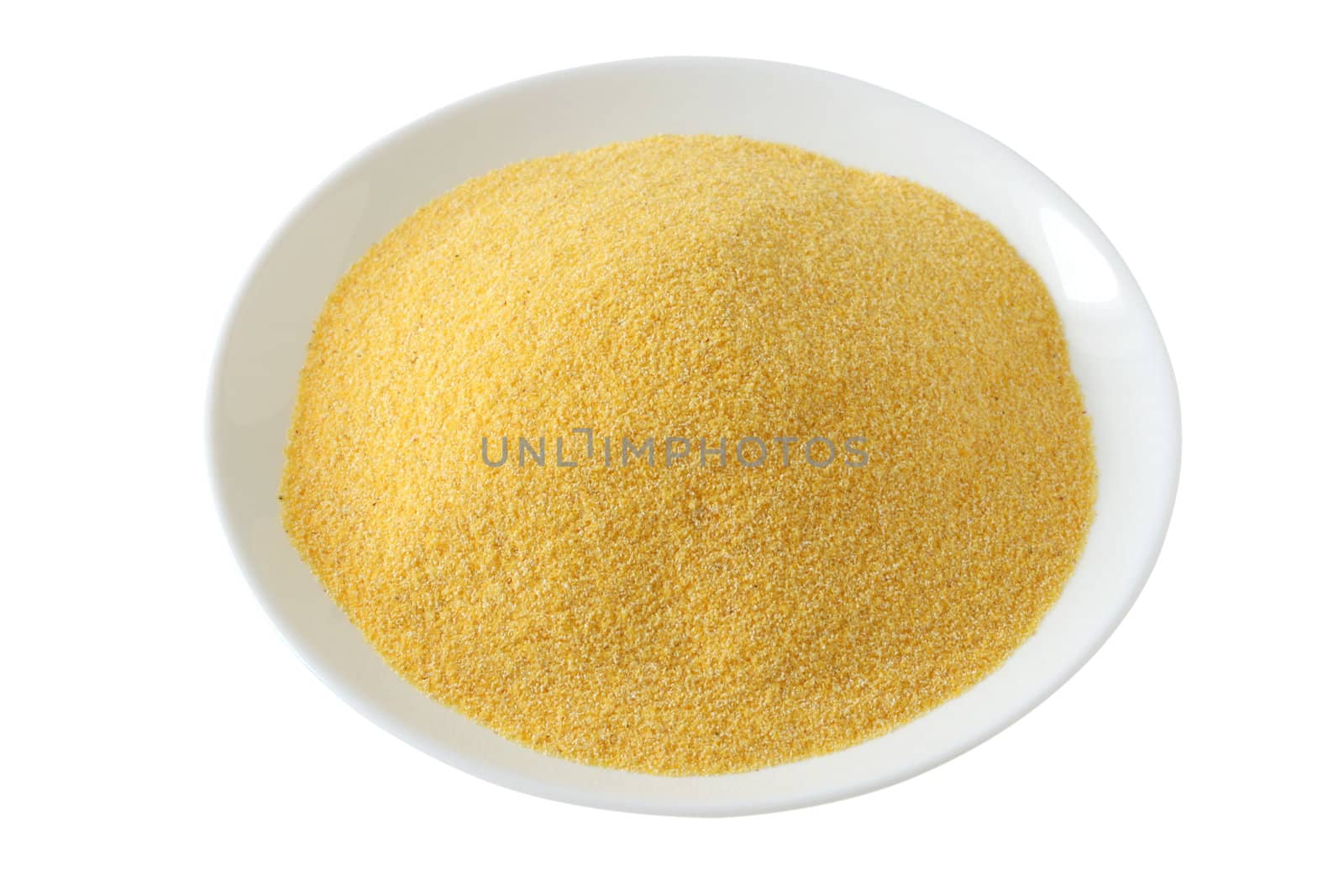 cornmeal on the white plate