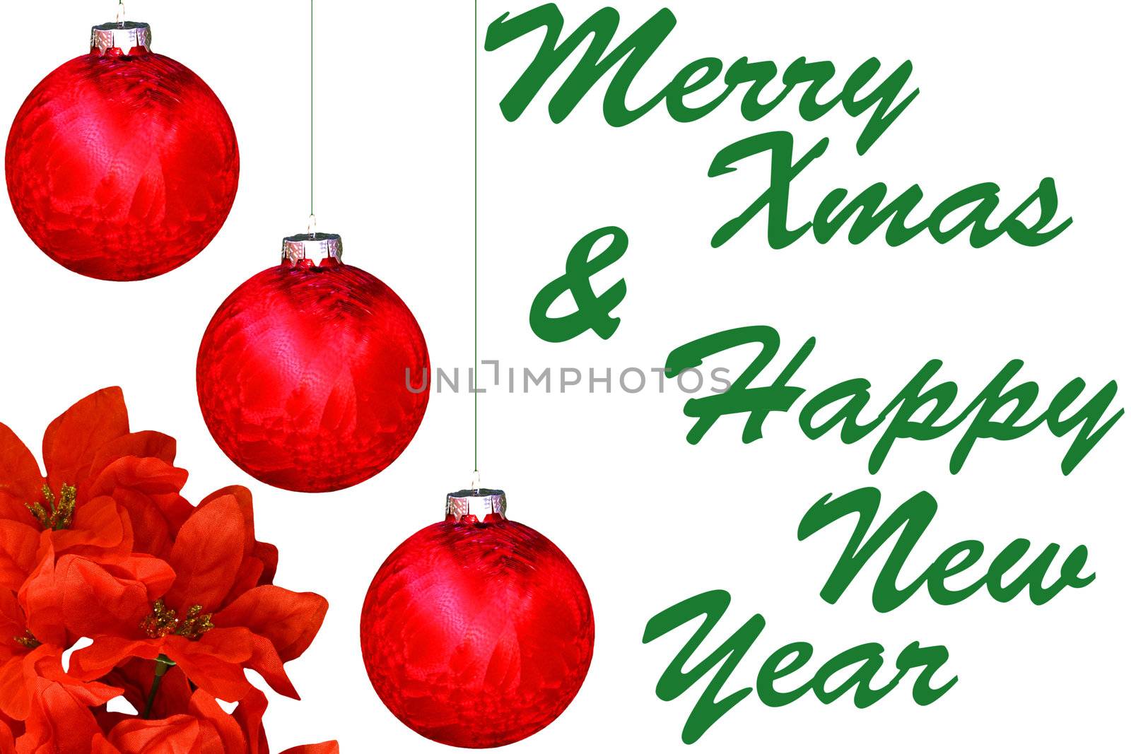 A Merry Christmas design isolated on white with room for your text