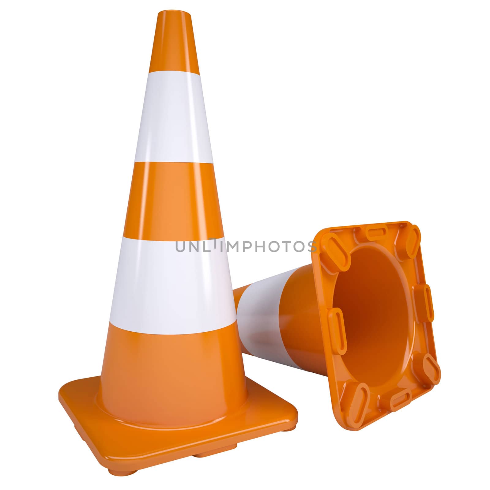 Traffic cone. Isolated render on white background