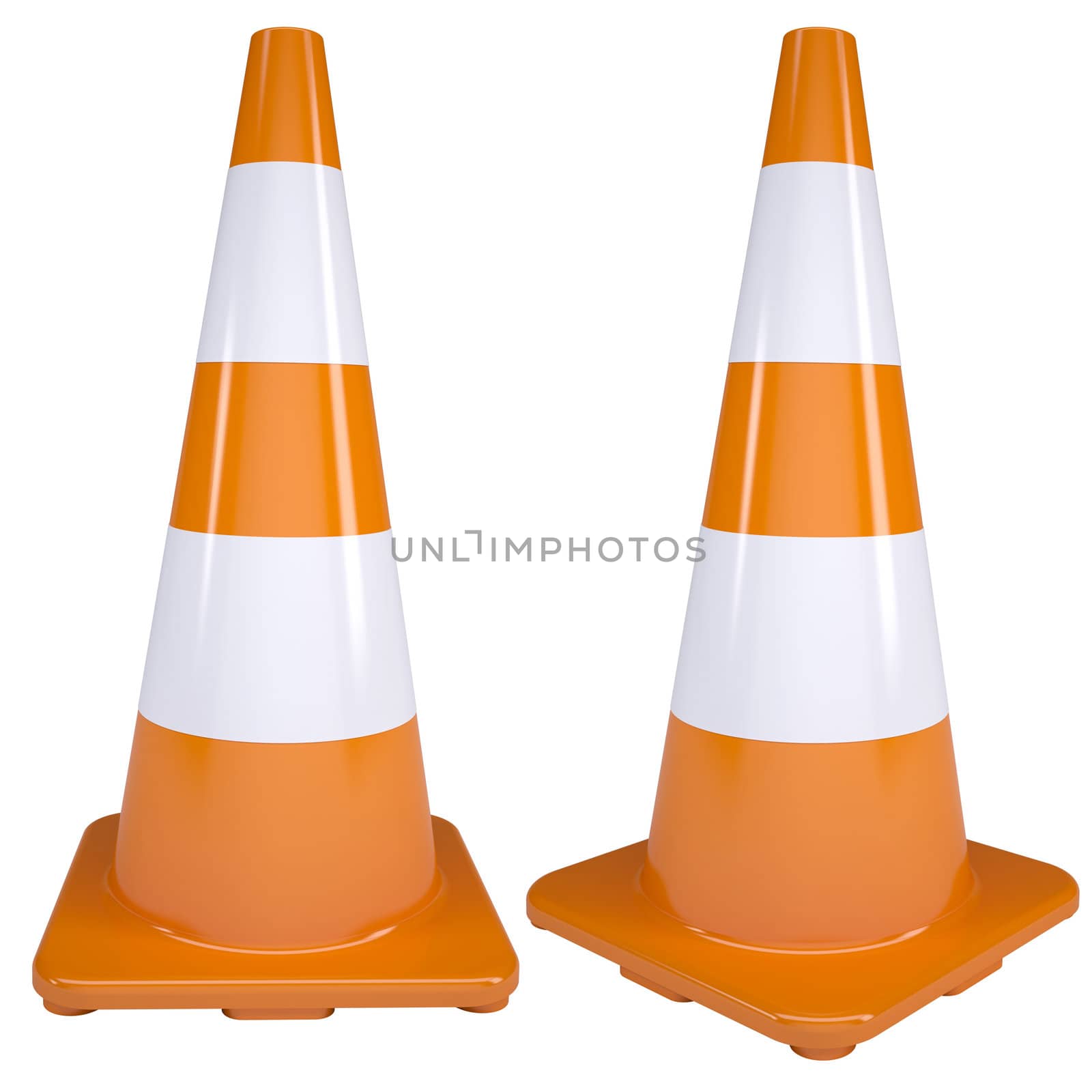 Traffic cone. Isolated render on white background