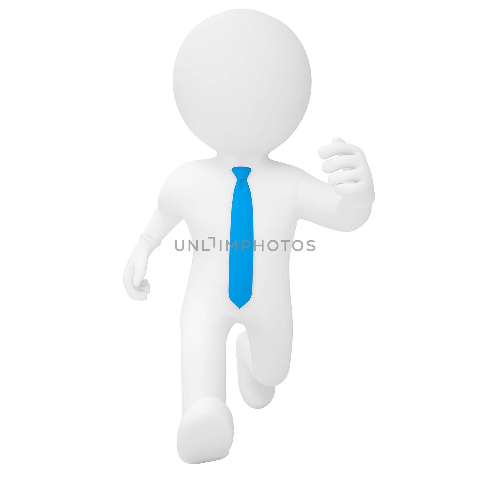 3D man running. Isolated render on a white background