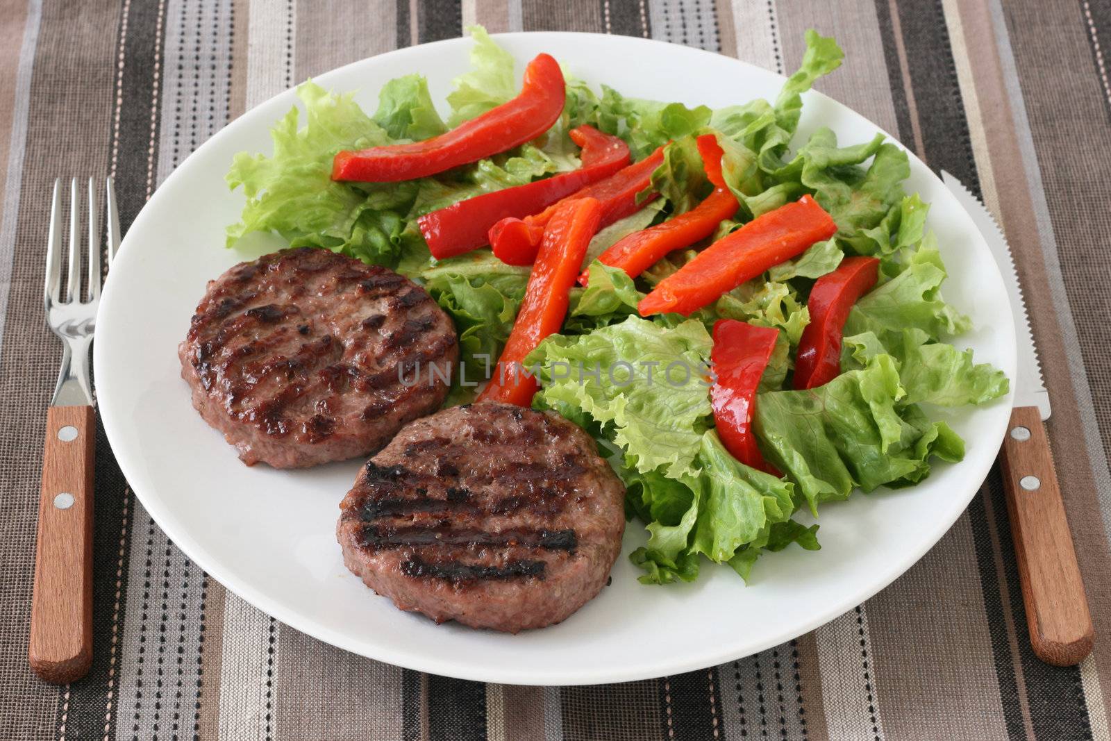 hamburgers with salad by nataliamylova