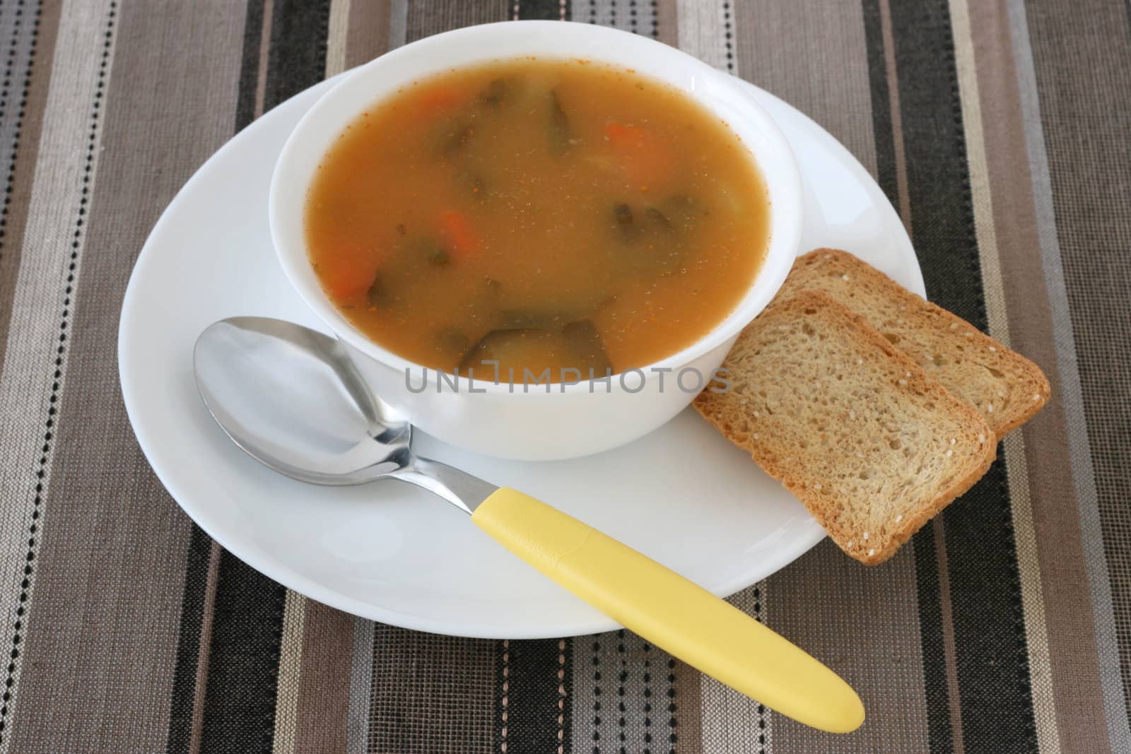 vegetable soup in bowl