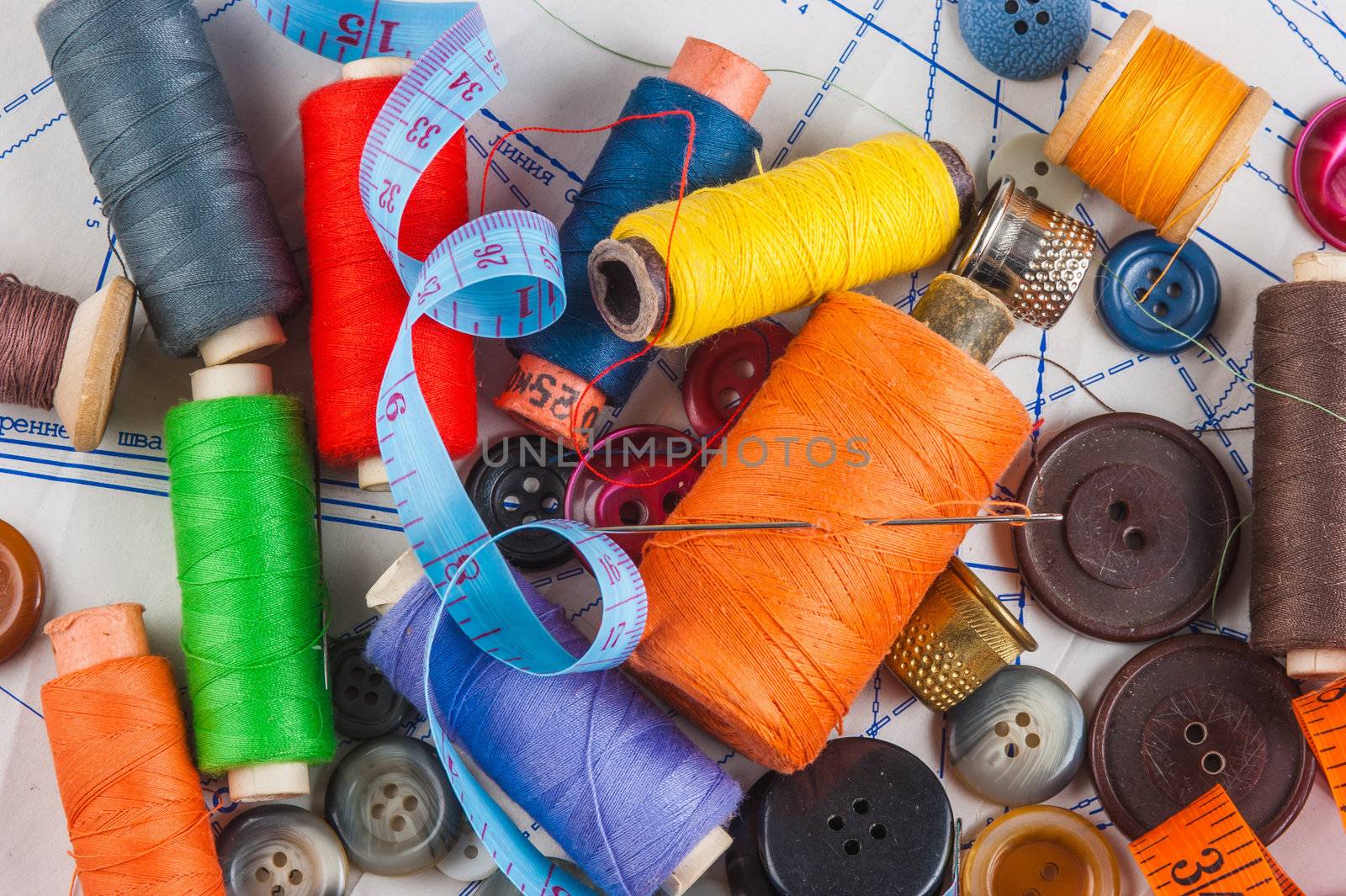 Sewing on the background pattern