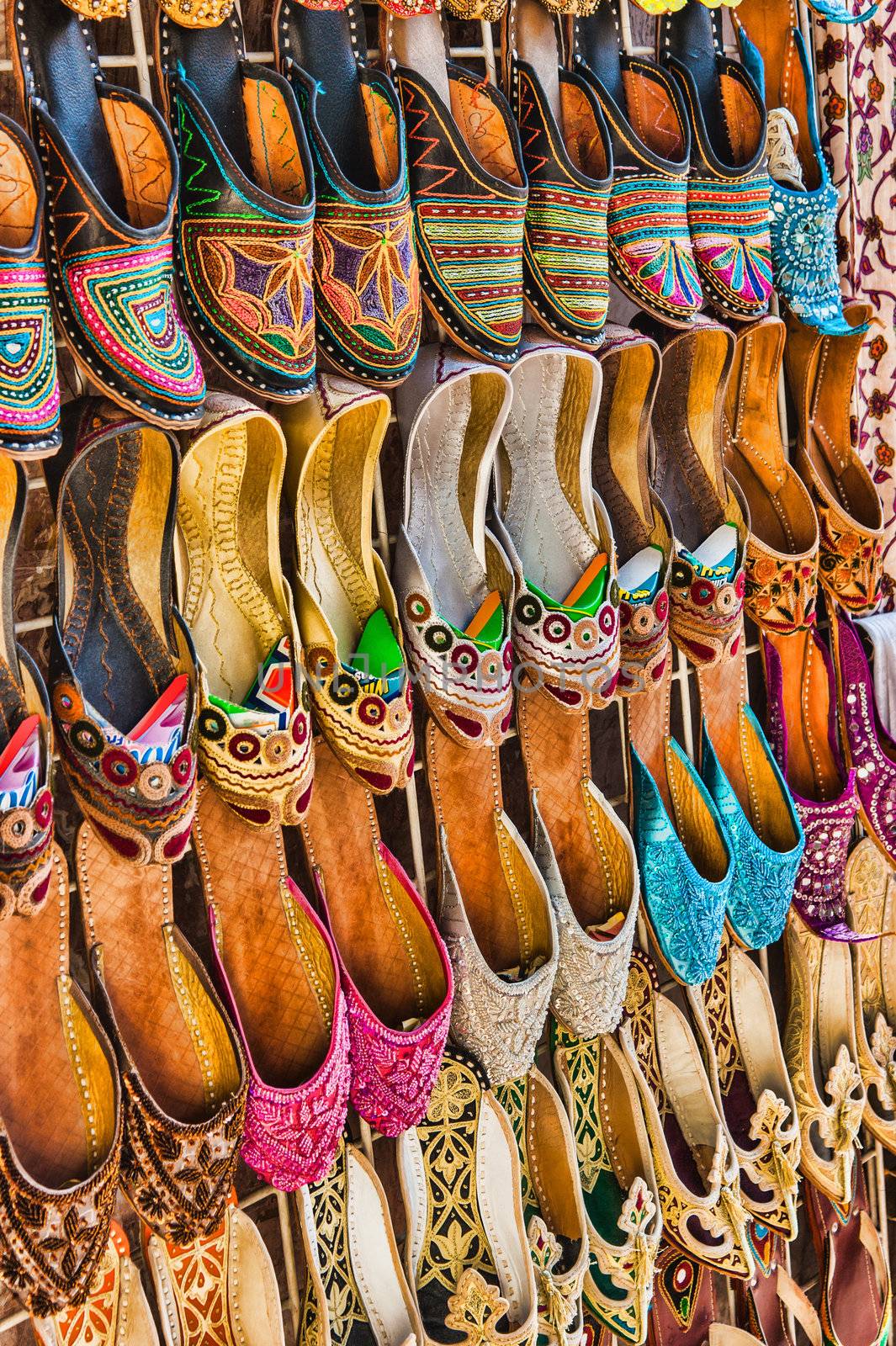 Women's summer shoes in the Eastern market in Dubai, United Arab Emirates