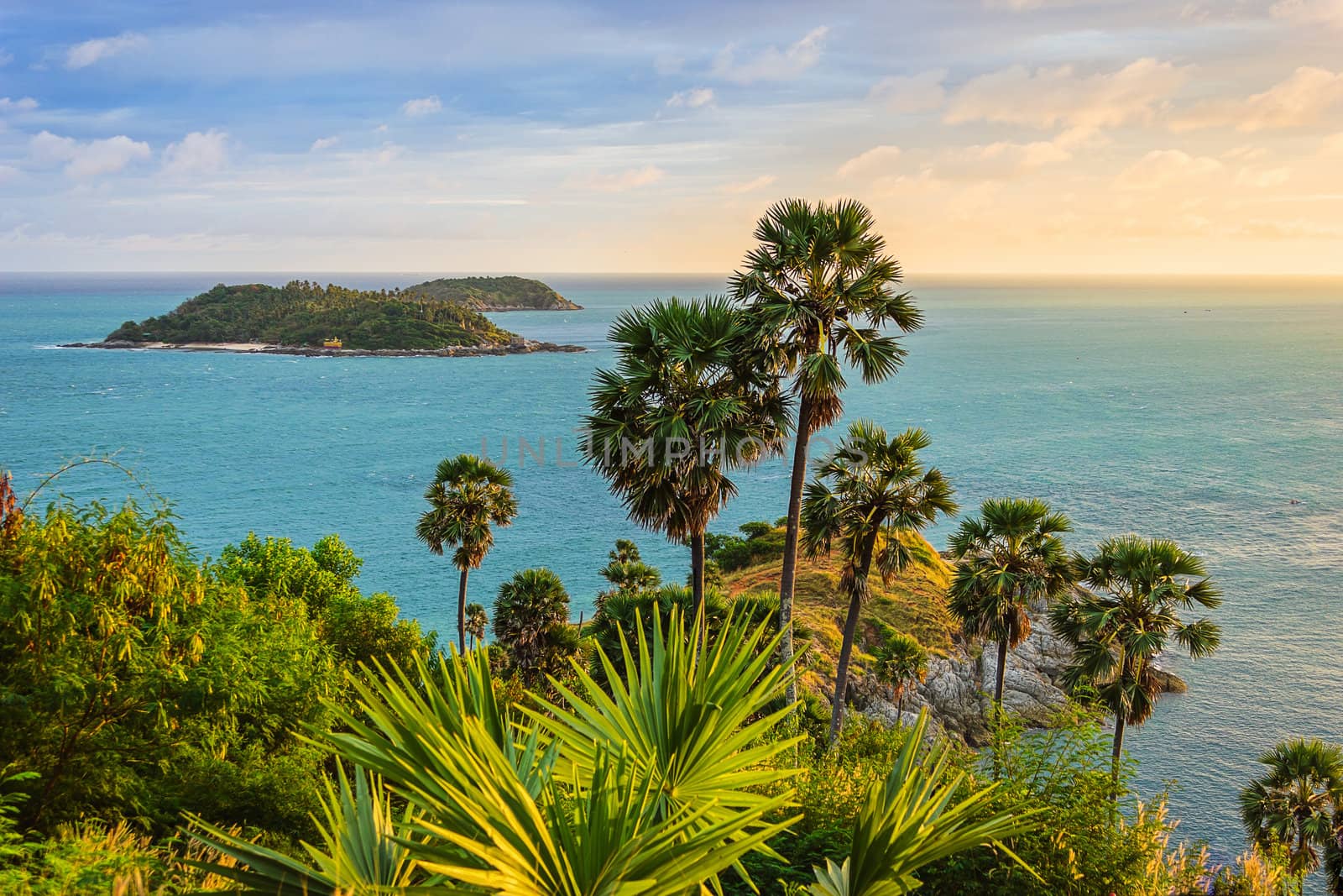  Cape is a mountain of rock that extends into the sea in Phuket, Thailand