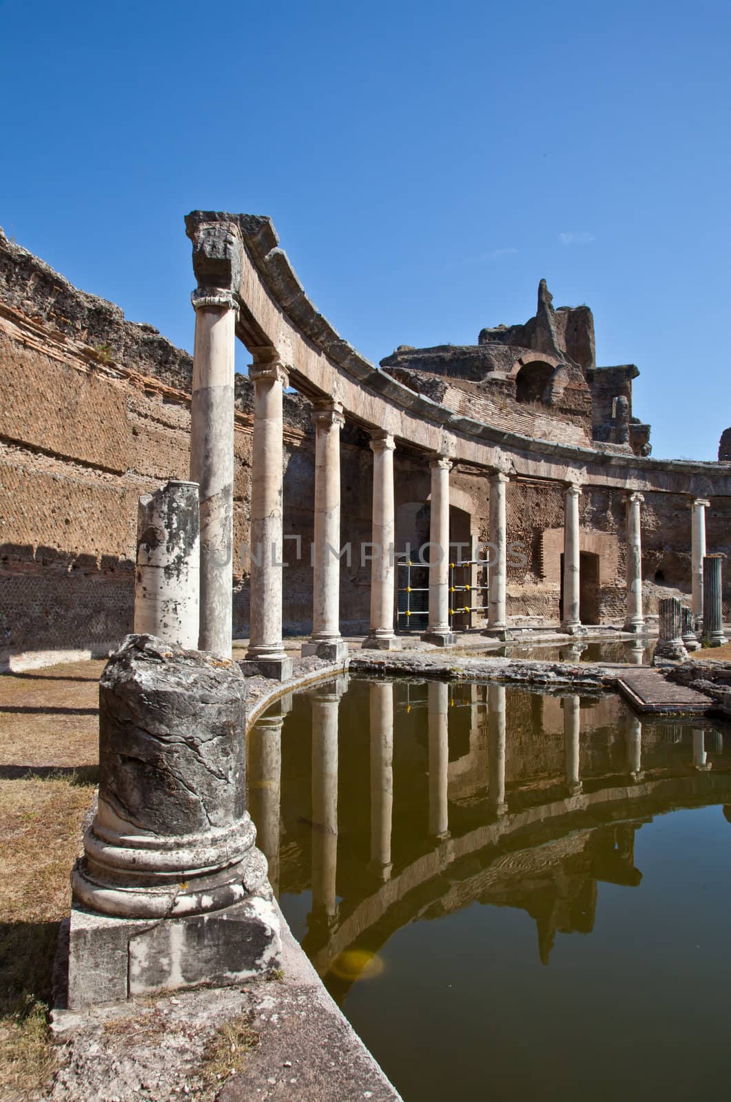 Roman columns in Villa Adriana, Tivoli, Italy