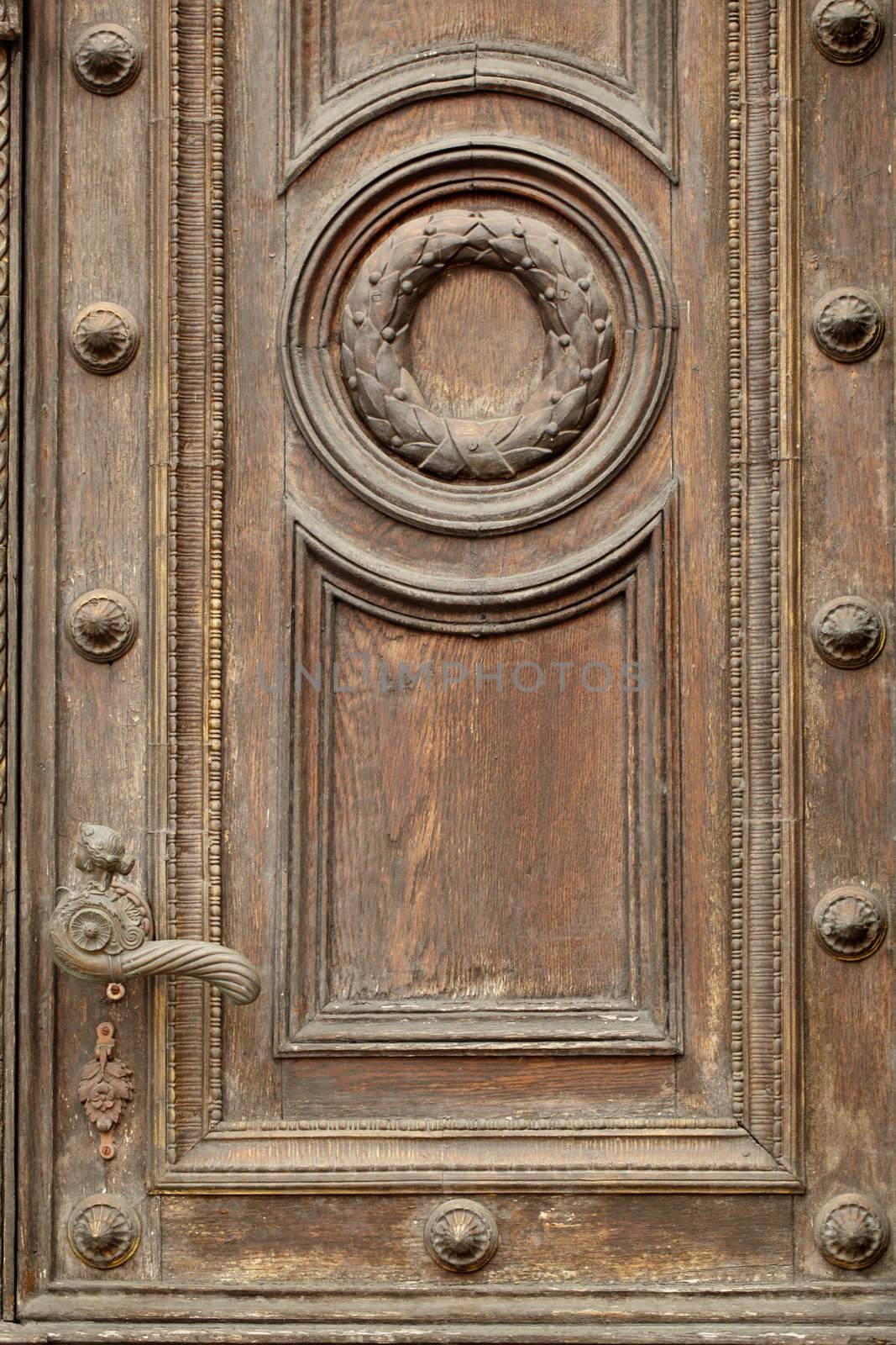 Vintage door with handle in tallinn, estonia