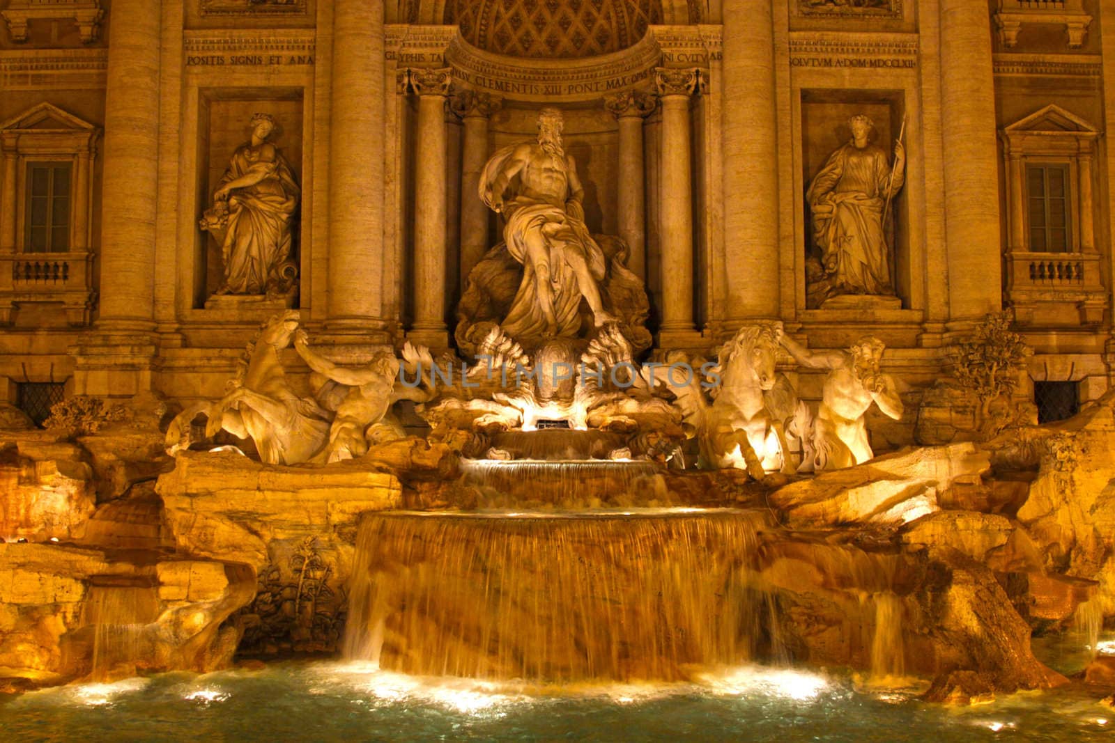The Trevi Fountain in Rome, Italy. (shot at night)