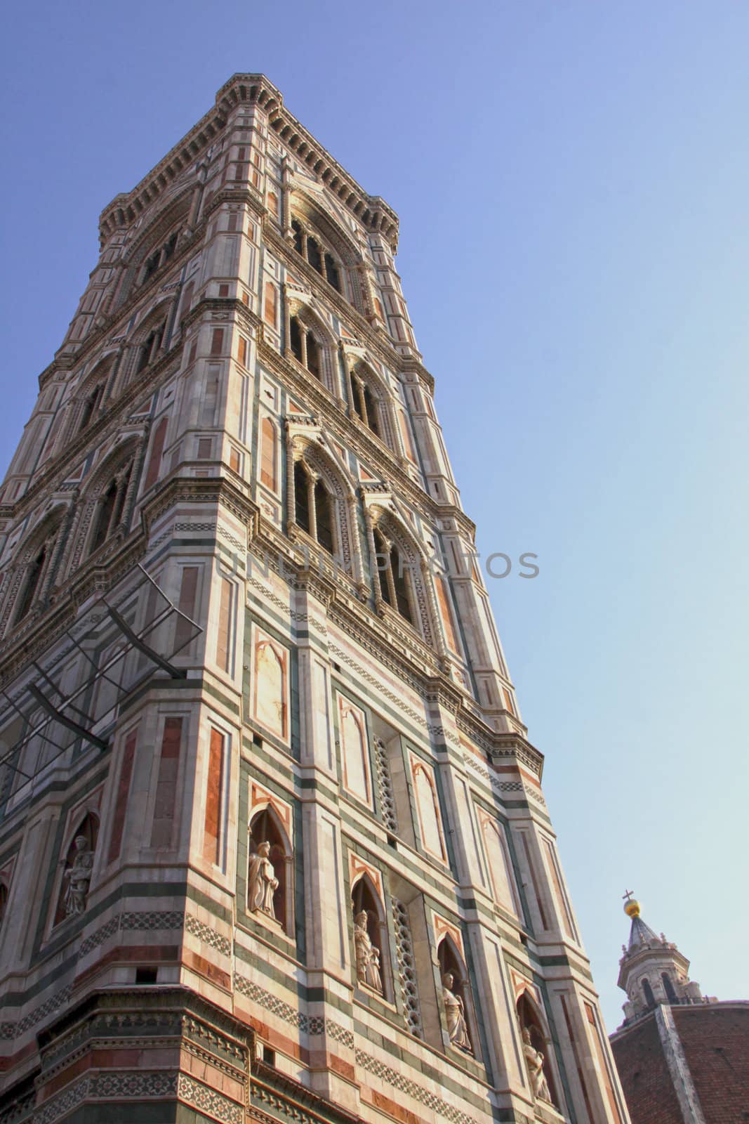 Giotto's Campanile, shot in Florence, Italy.  The bell tower was completed in 1359.