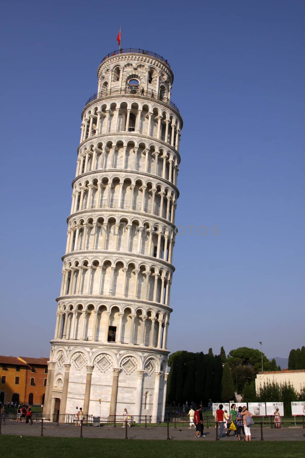 The leaning tower of Pisa in the Piazza del Duomo, in Pisa, Tuscany, Italy.
