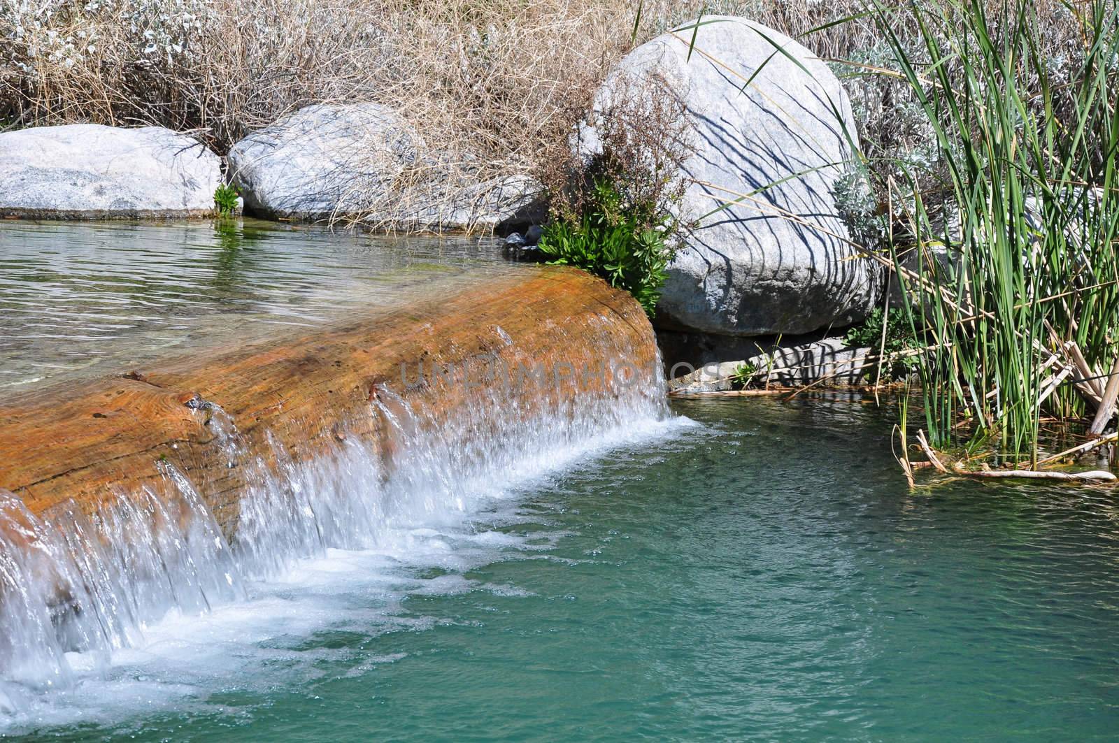 Pond waterfall by PJ1960