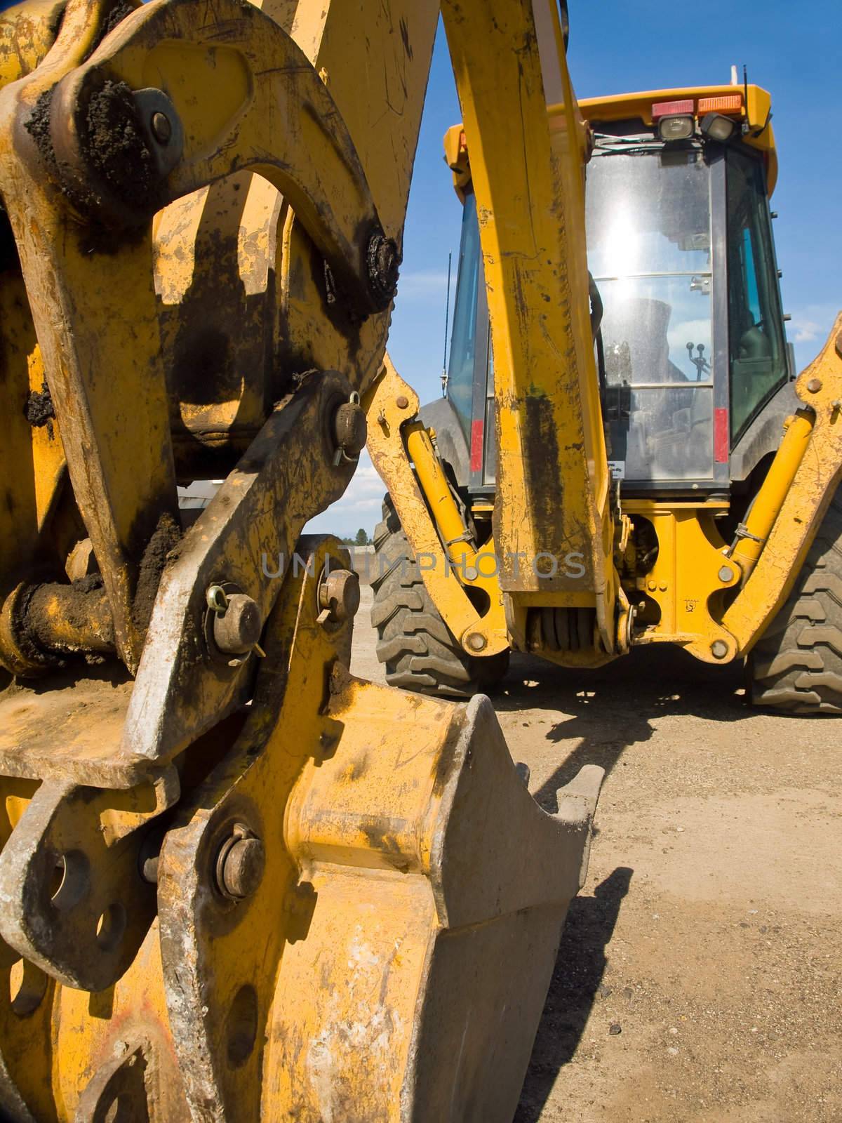 Heavy Duty construction equipment parked at work site 