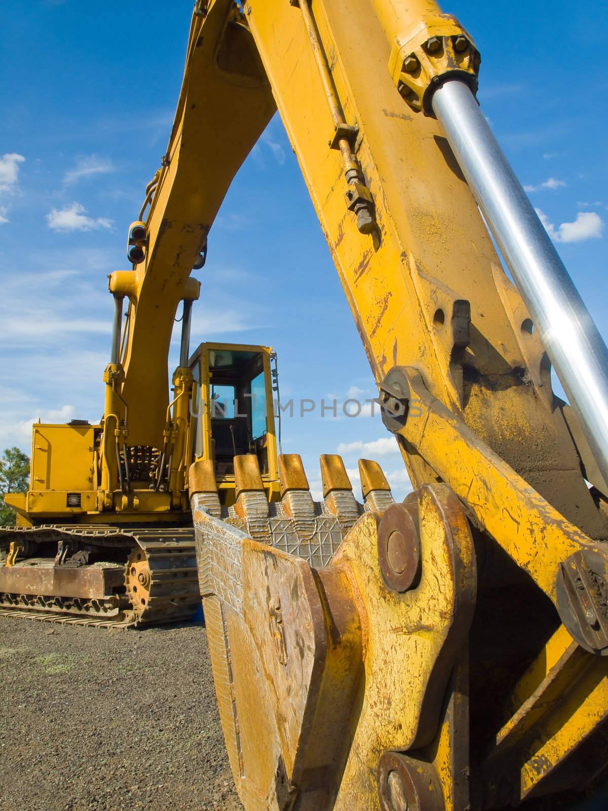 Heavy Duty Construction Equipment Parked at Worksite