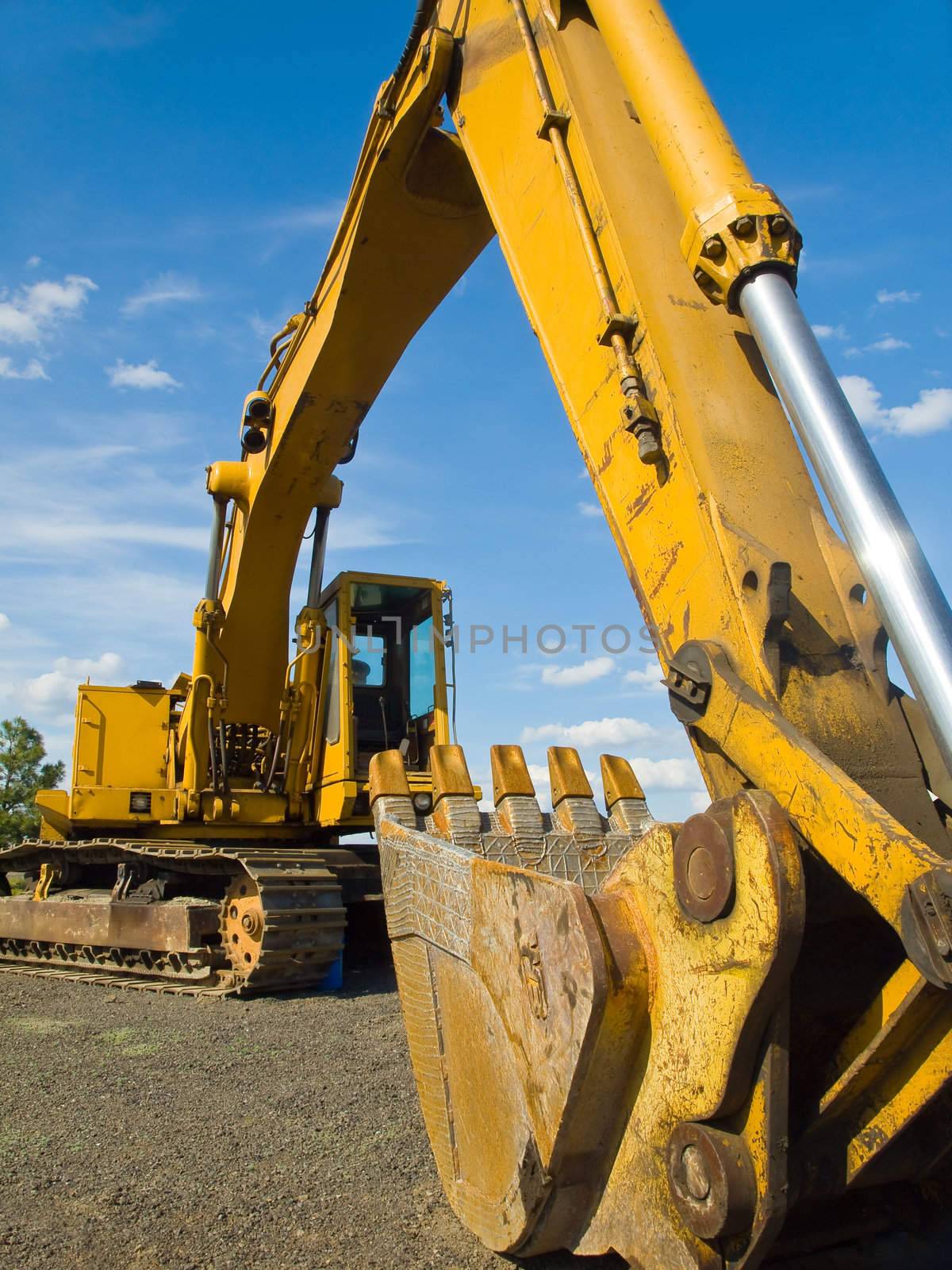 Heavy Duty Construction Equipment Parked at Worksite