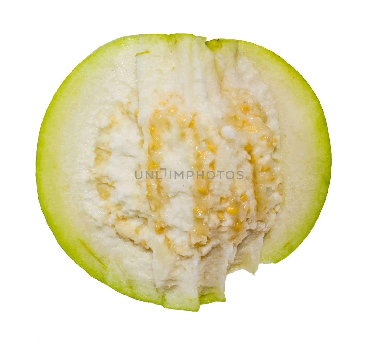 Fresh sliced guava on a white background  by kurapy