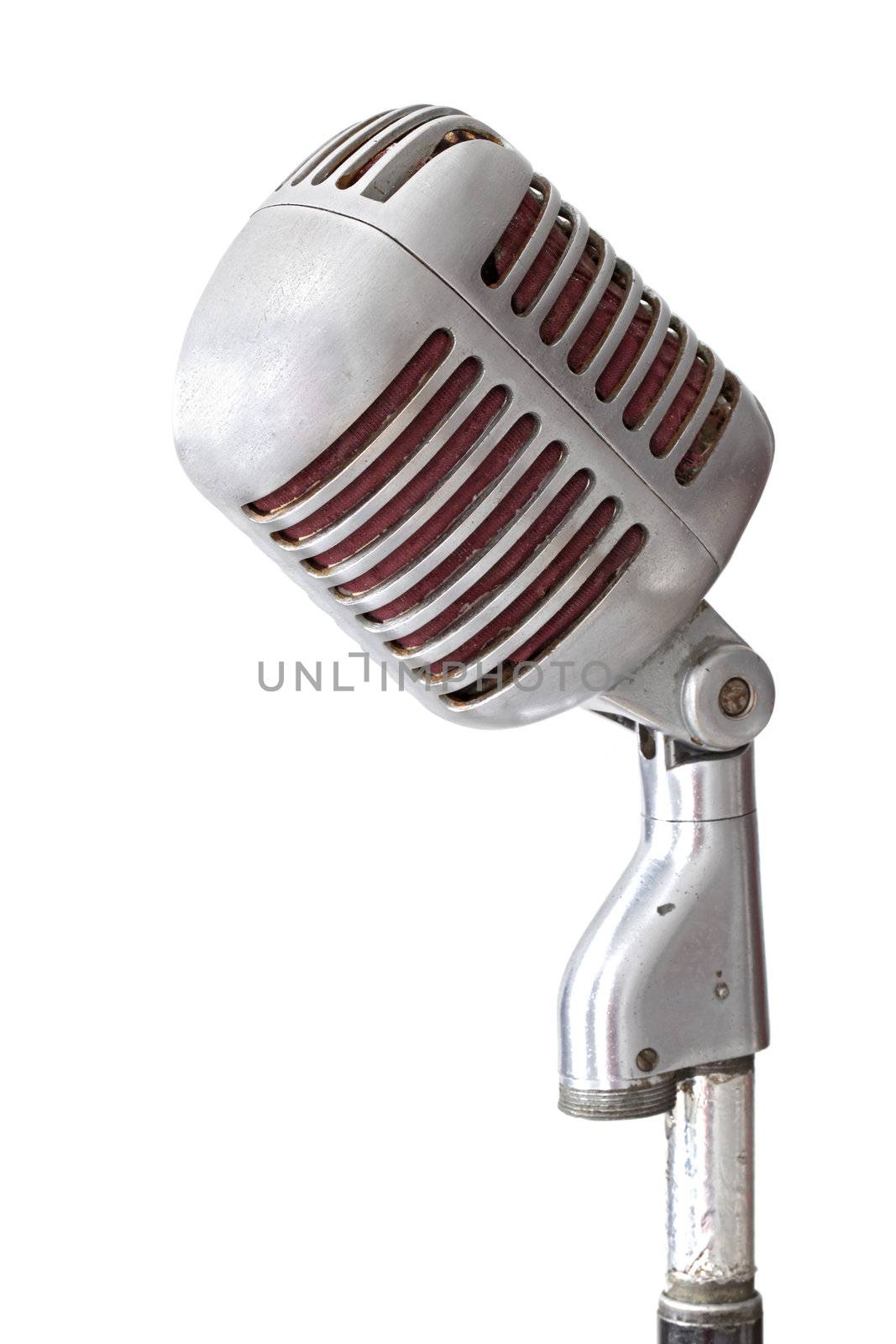 vintage microphone isolated on white
