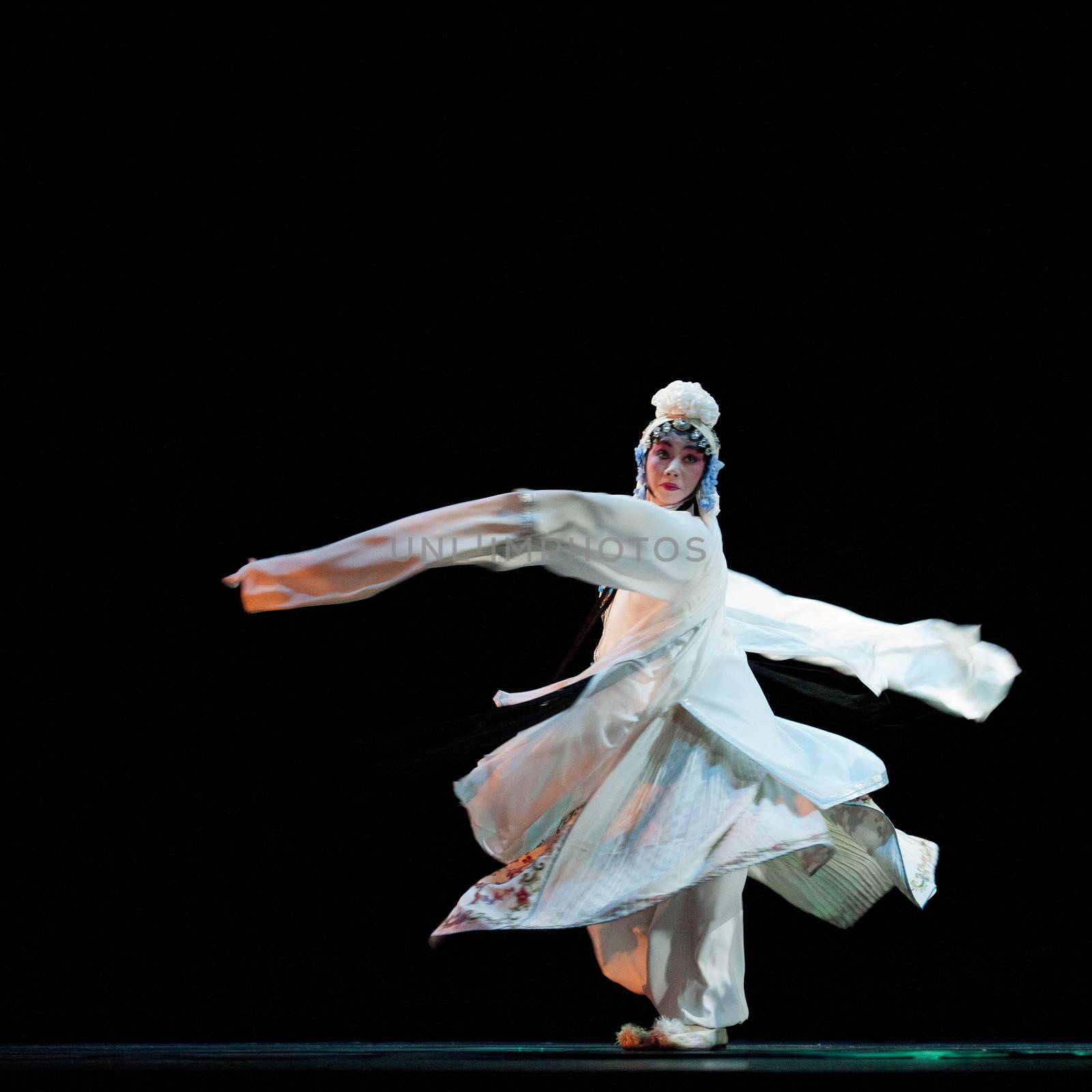 CHENGDU - SEPT 29: chinese famous opera artist Tian Mansha performs Concept opera Sigh on stage at JinSha theater Sept 29, 2011 in Chengdu, China.