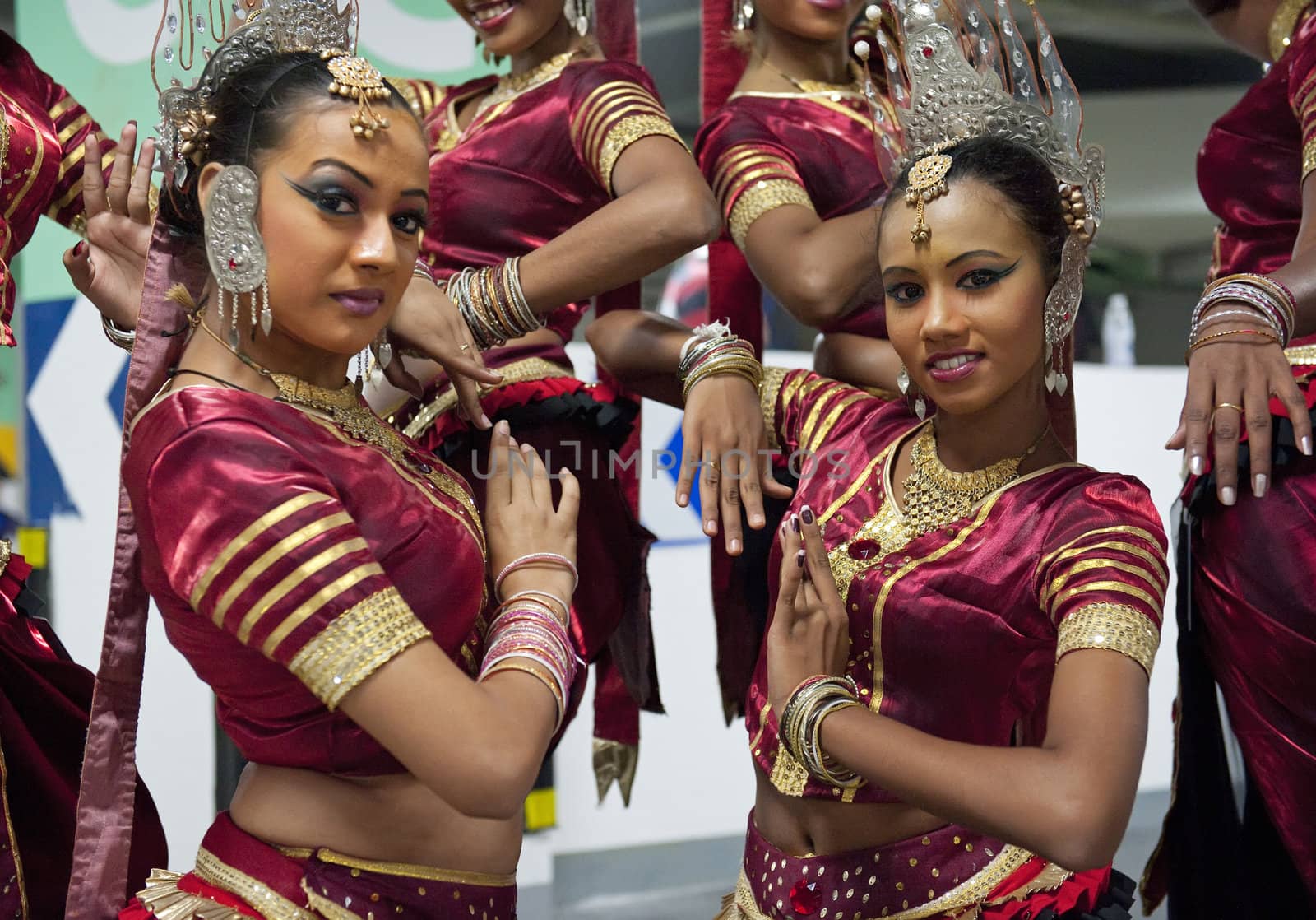 CHENGDU - MAY 29:Sri Lankan girls perform traditional dance in the 3rd International Festival of the Intangible Cultural Heritage.May 29, 20011 in Chengdu, China.